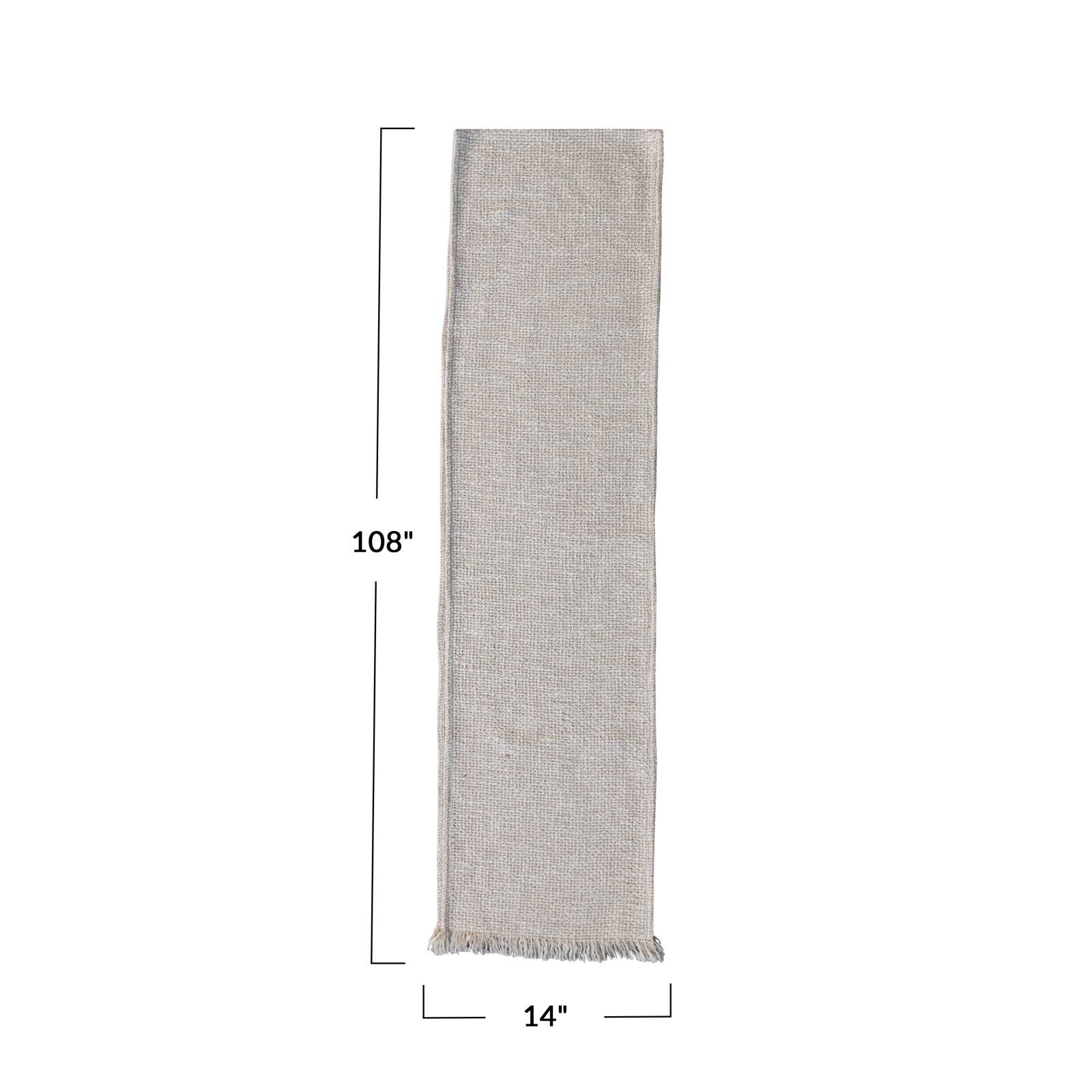 Hello Honey&#xAE; 108&#x22; Natural Woven Cotton Table Runner with Metallic Gold Thread &#x26; Fringe