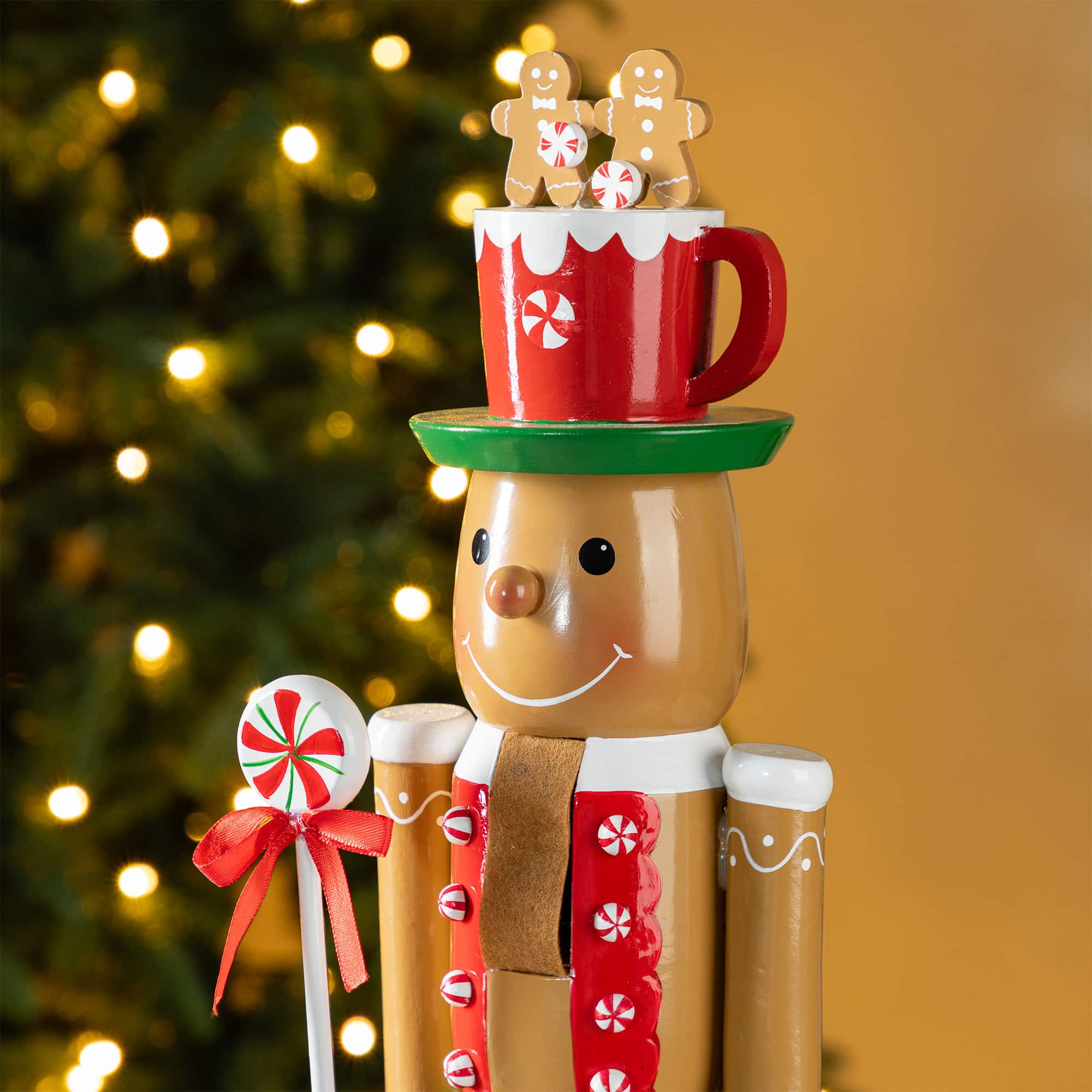 Glitzhome&#xAE; 24&#x22;H Wooden Christmas Gingerbread Man Nutcracker
