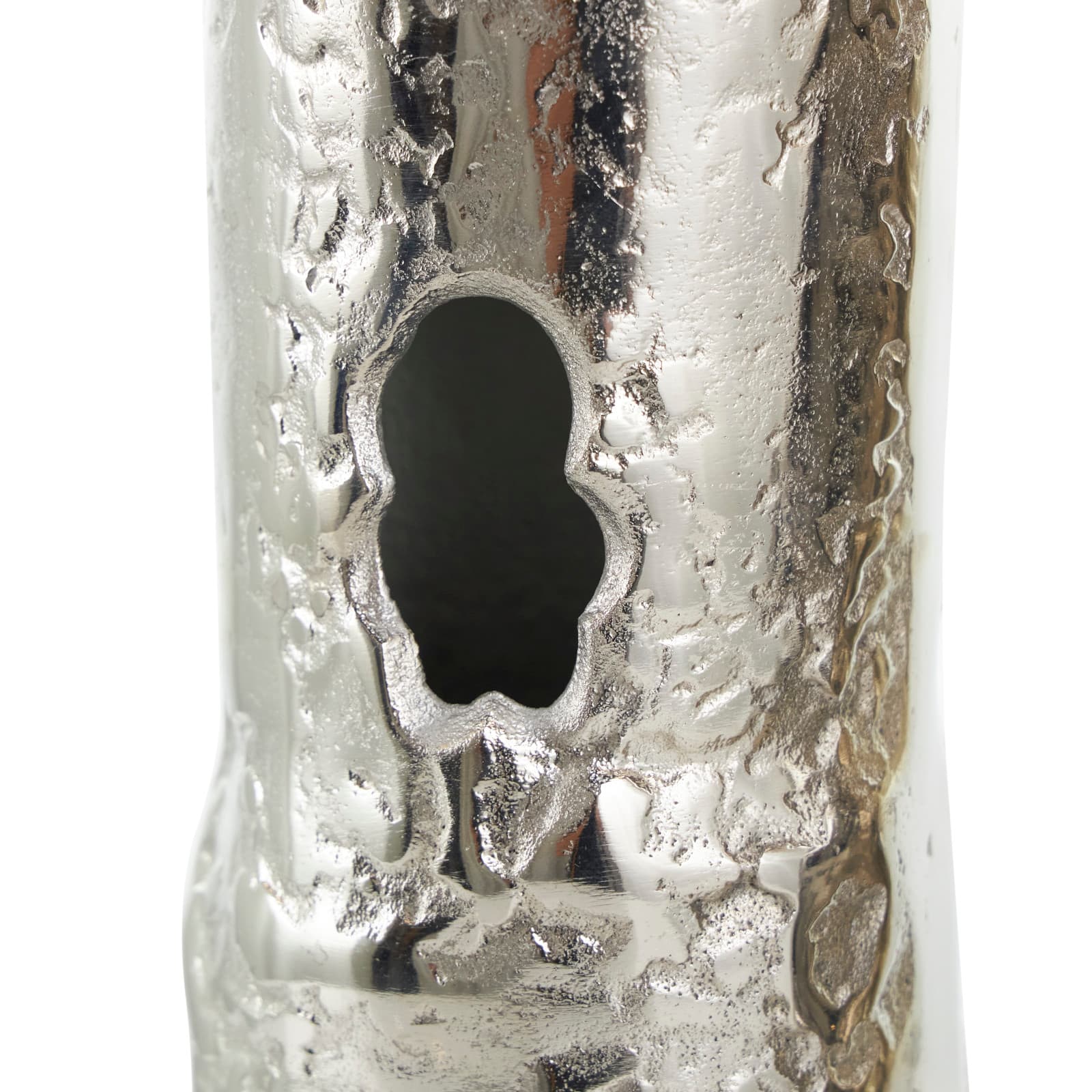 CosmoLiving by Cosmopolitan Silver Aluminum Tree Trunk Inspired Vase Set