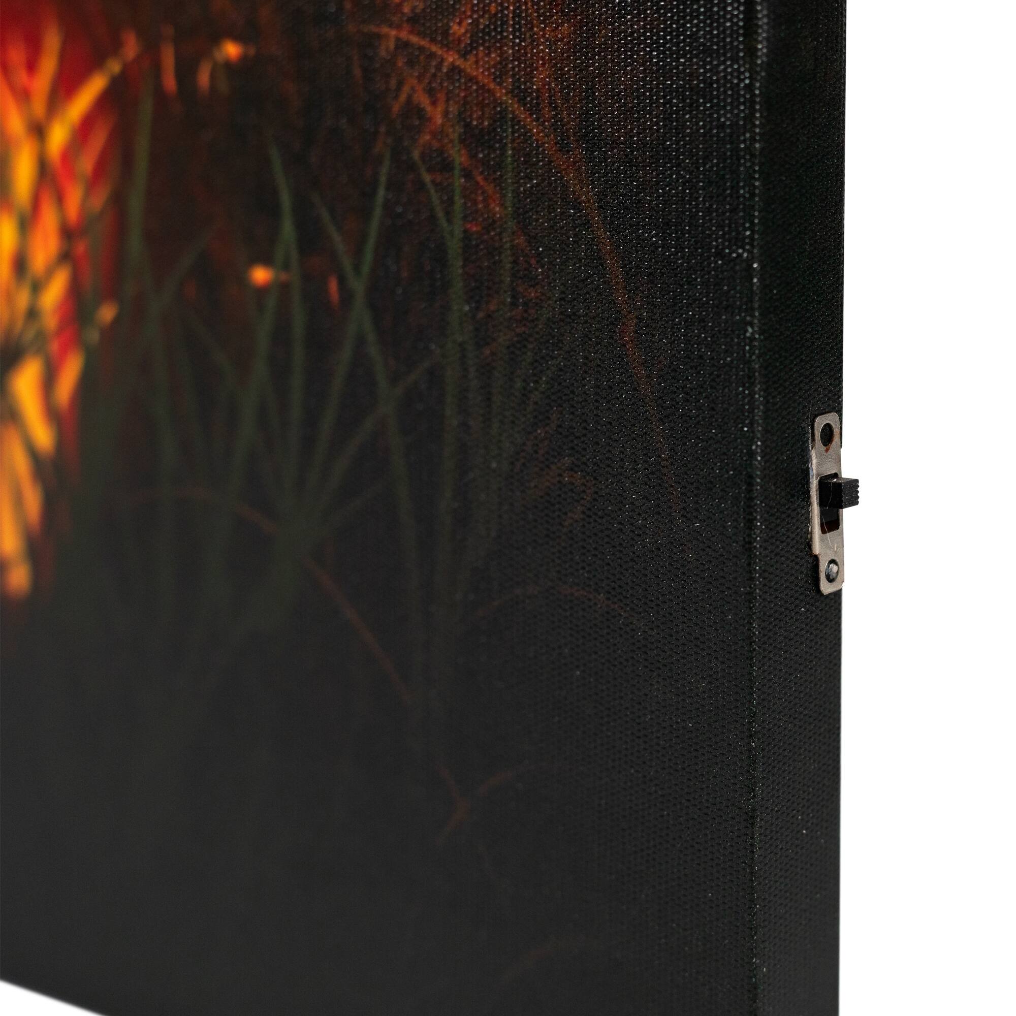 LED Lighted Jack-O-Lanterns in a Cemetery Halloween Canvas Wall Art