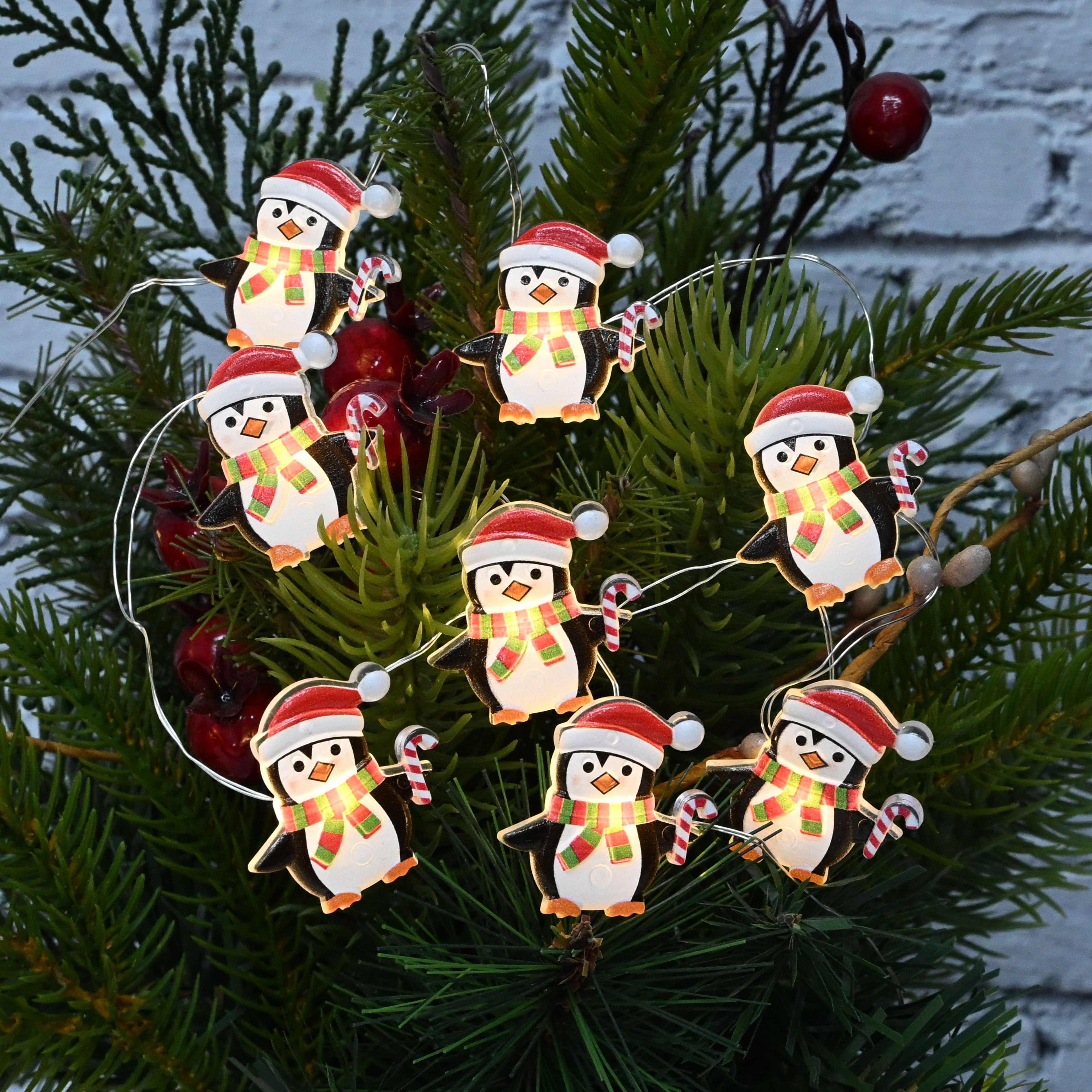 18ct. Warm White LED Penguin String Lights on Silver Wire by Ashland&#xAE;