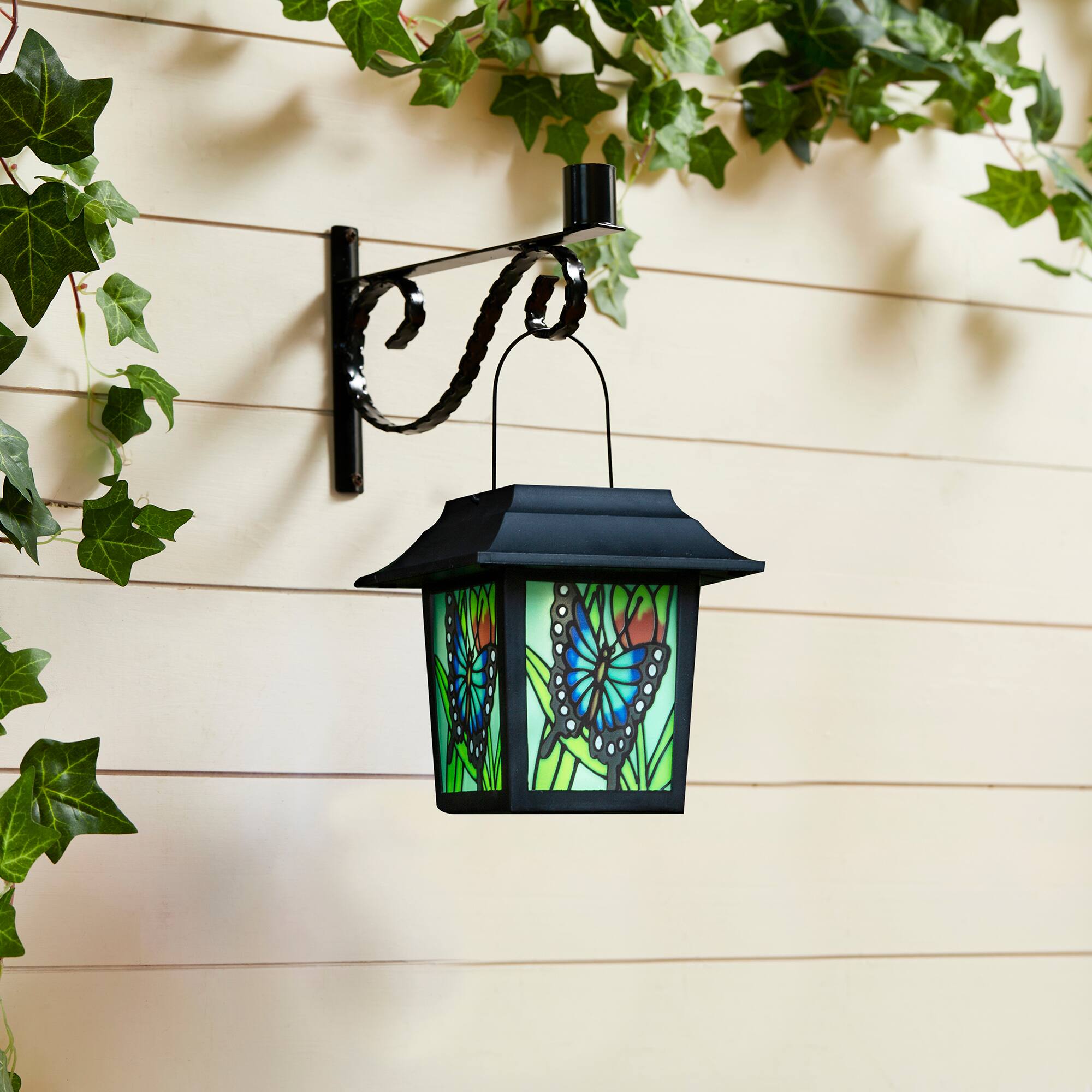 Glitzhome® 30" Solar Powered Butterfly Pattern Garden Lamp with Stakes, 2ct.