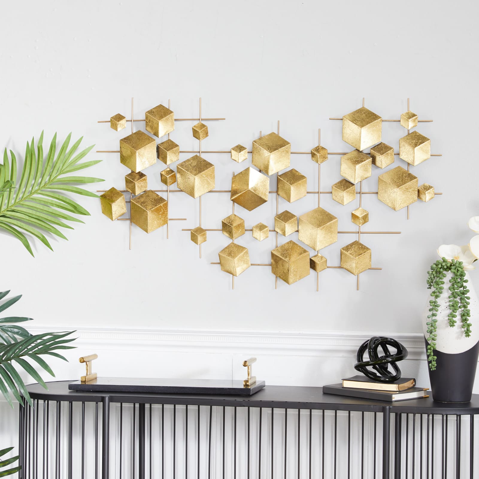 Gold Metal Glam Wall Decor, 20&#x22; x 36&#x22; x 2&#x22;