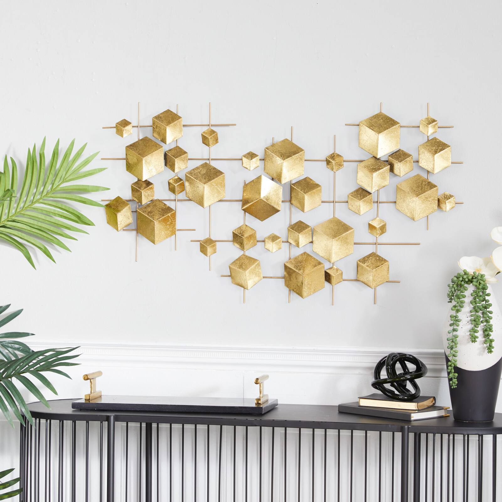 Gold Metal Glam Wall Decor, 20&#x22; x 36&#x22; x 2&#x22;