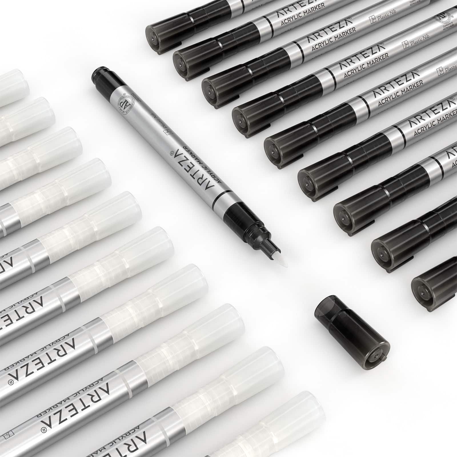 Arteza® Black & White Acrylic Paint Marker Set