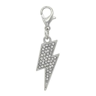 Buy in Bulk - 12 Pack: Silver Bling Lightning Bolt Charm by Bead ...