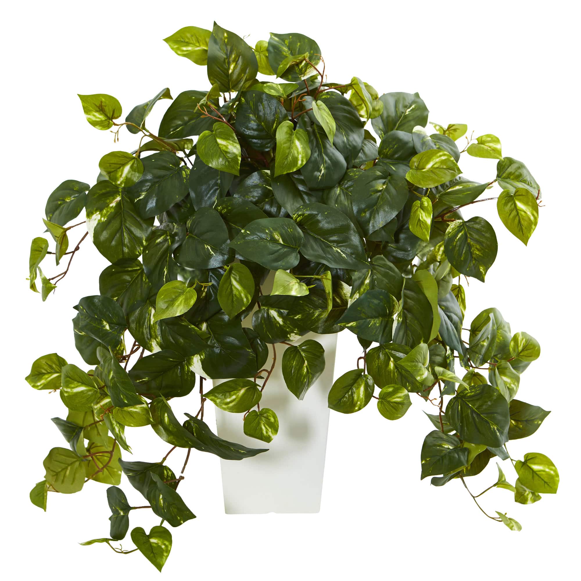 2ft. Pothos Artificial Plant in White Tower Vase