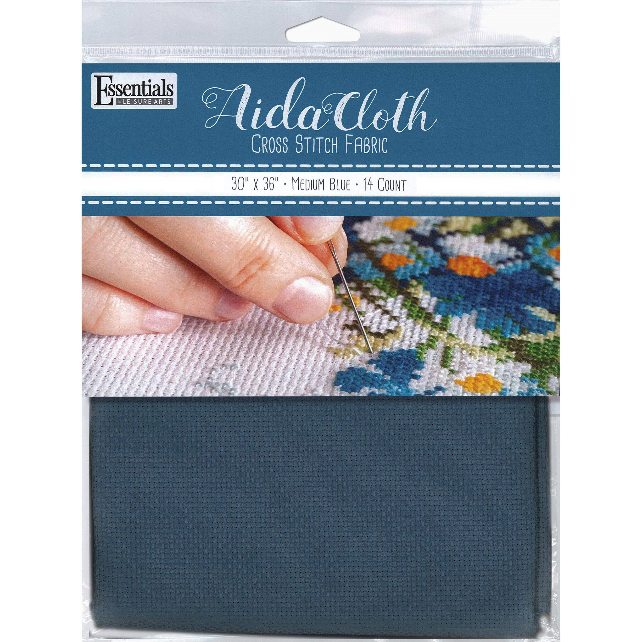 Essentials by Leisure Arts 14 Count Aida Cloth, 30 x 36 in Medium Blue