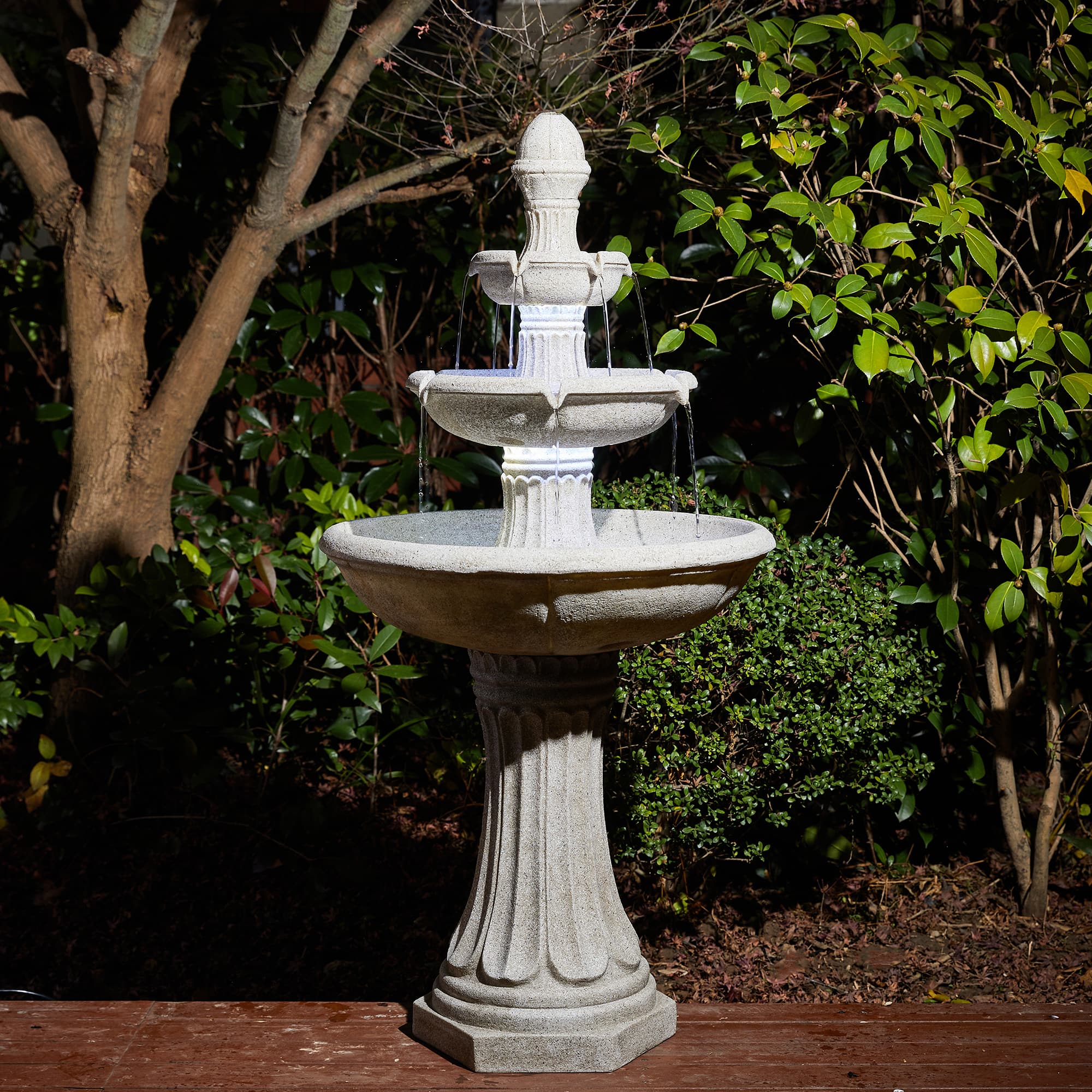 Glitzhome&#xAE; 45&#x22; 3-Tier Ceramic Outdoor Fountain