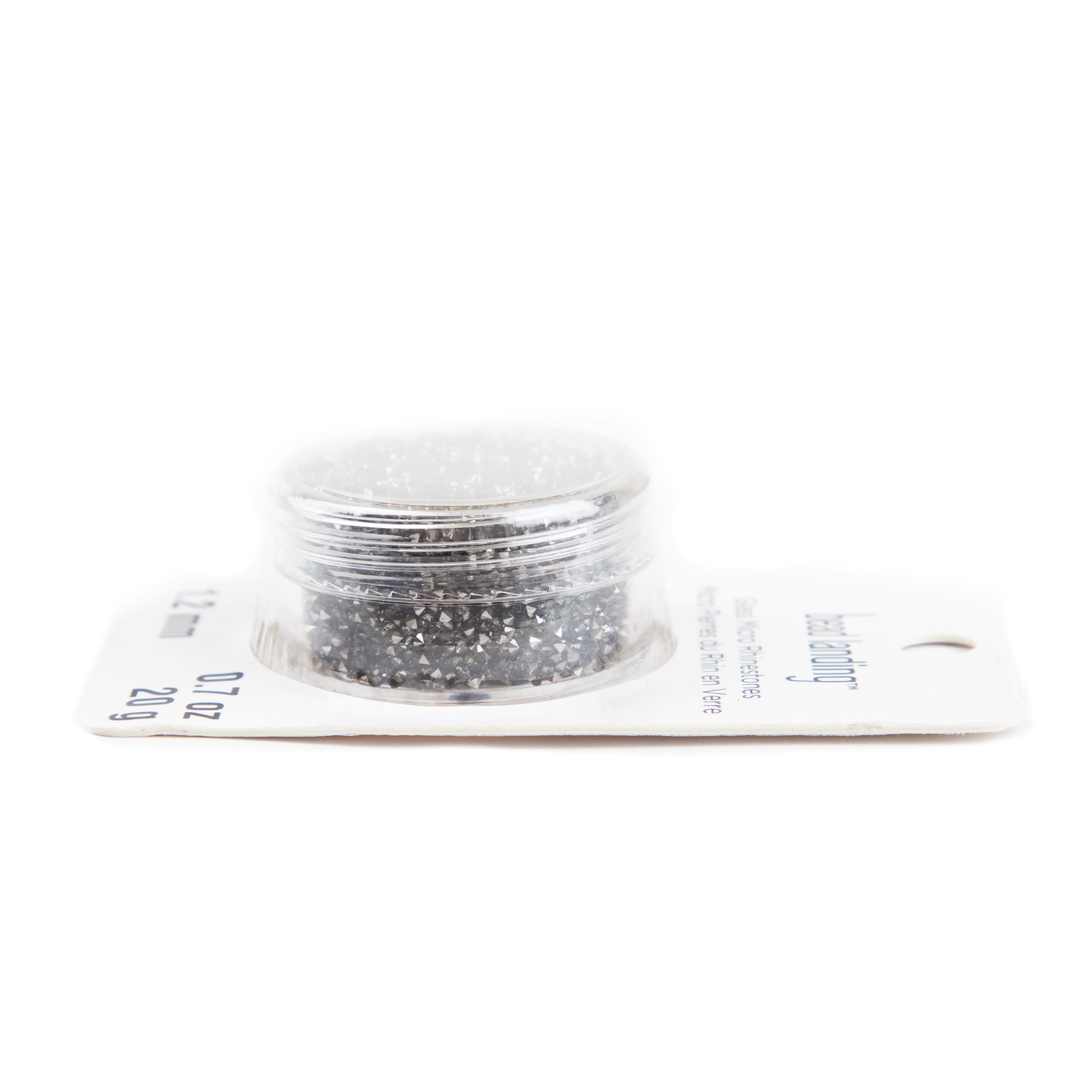 12 Pack: 1.2mm Glass Micro Rhinestones by Bead Landing&#x2122;, 0.7oz.