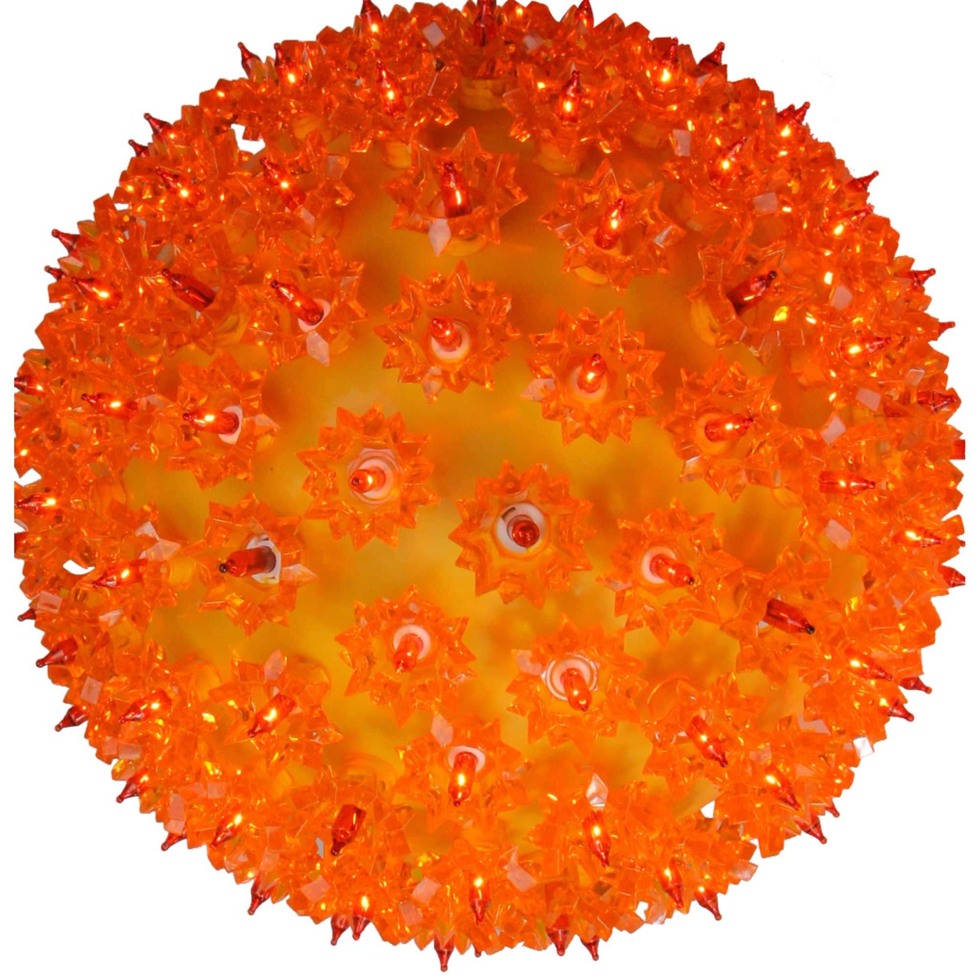 10&#x22; Orange Lighted Twinkling Starlight Sphere Christmas Decoration