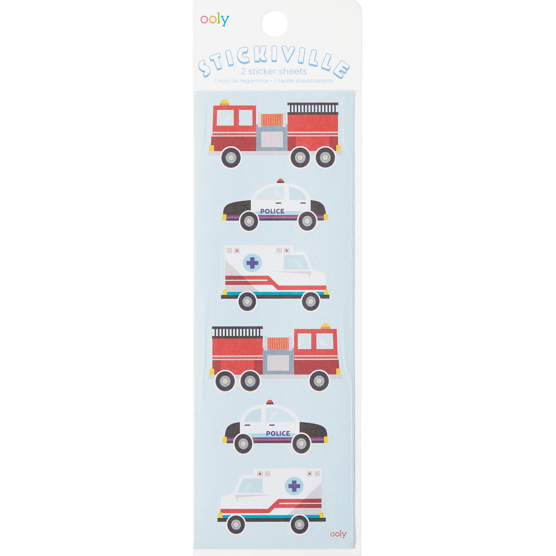 Ooly Stickiville Matte Helping Vehicles Skinny Sticker Sheet, 2ct.