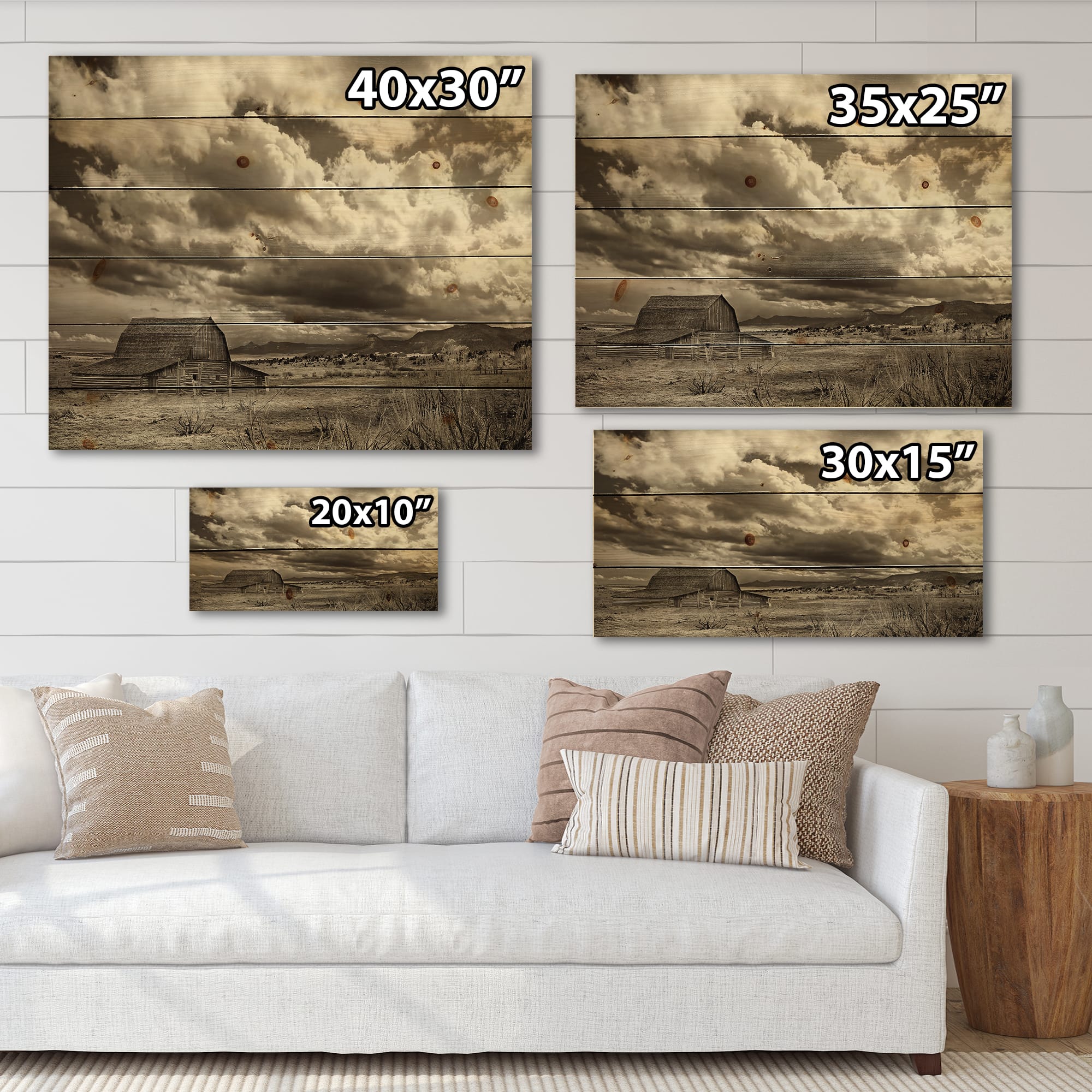 Designart - After The Rain On The Prairie - Traditional Print on Natural Pine Wood