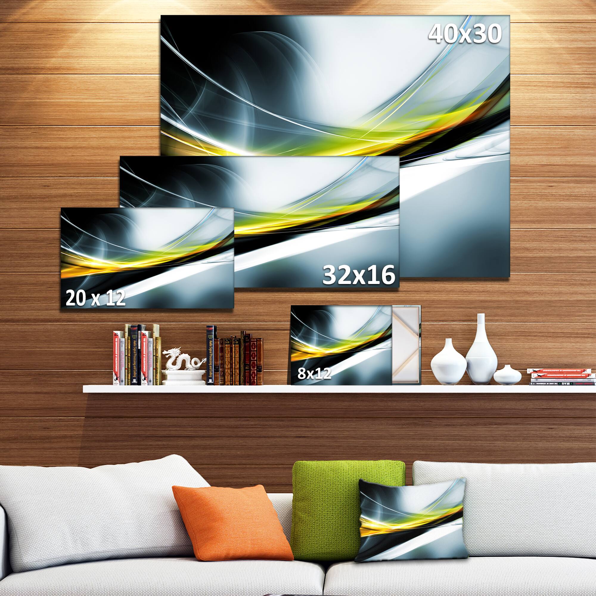 Designart - Glittering Yellow Pattern