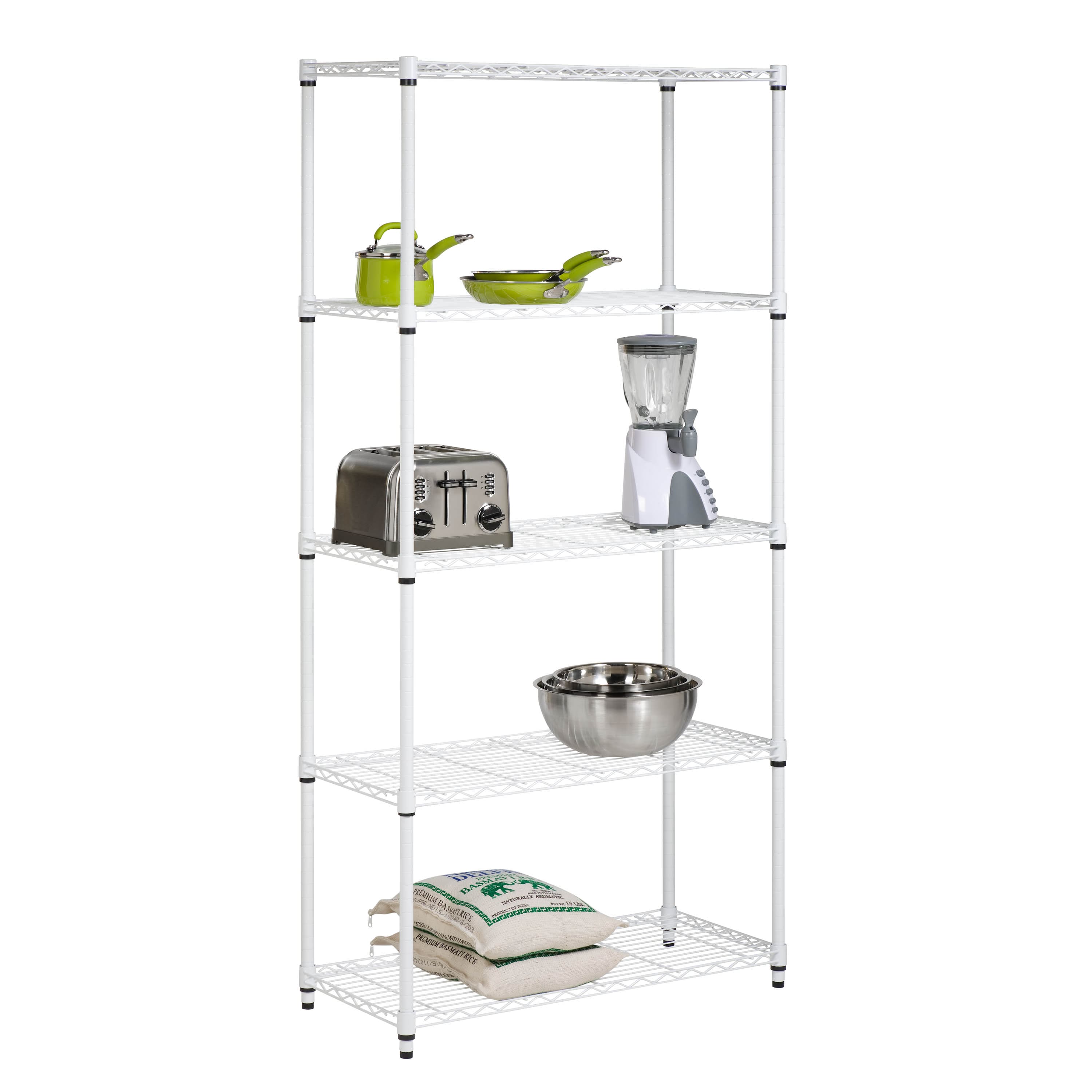 Honey Can Do White 5-Tier Heavy-Duty Adjustable Shelving Unit