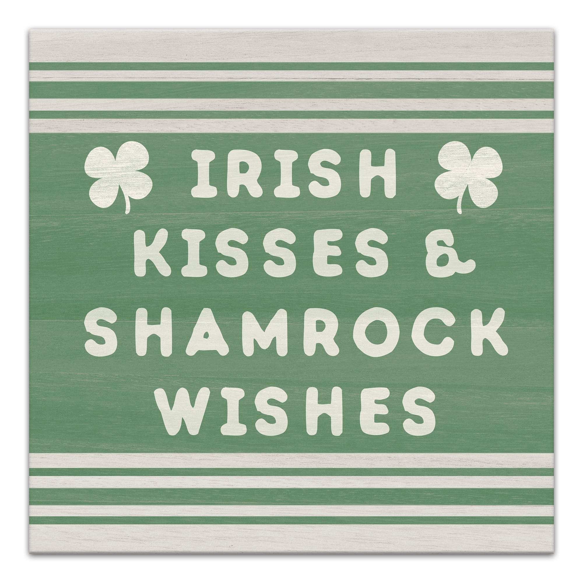 Irish kisses shamrock wishes 16" x 16" Canvas Wall Art