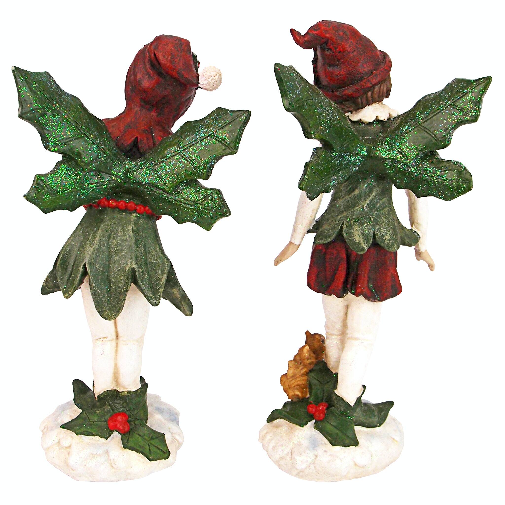 Design Toscano Santa&#x27;s Victorian Holly Christmas Elves Statue Set