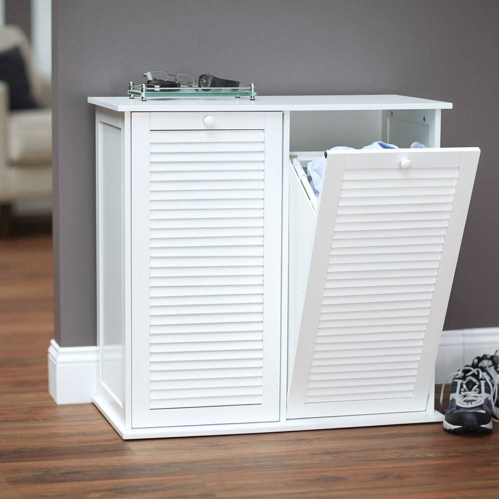 Household Essentials Tilt-out Cabinet Laundry Sorter with Shutter Front