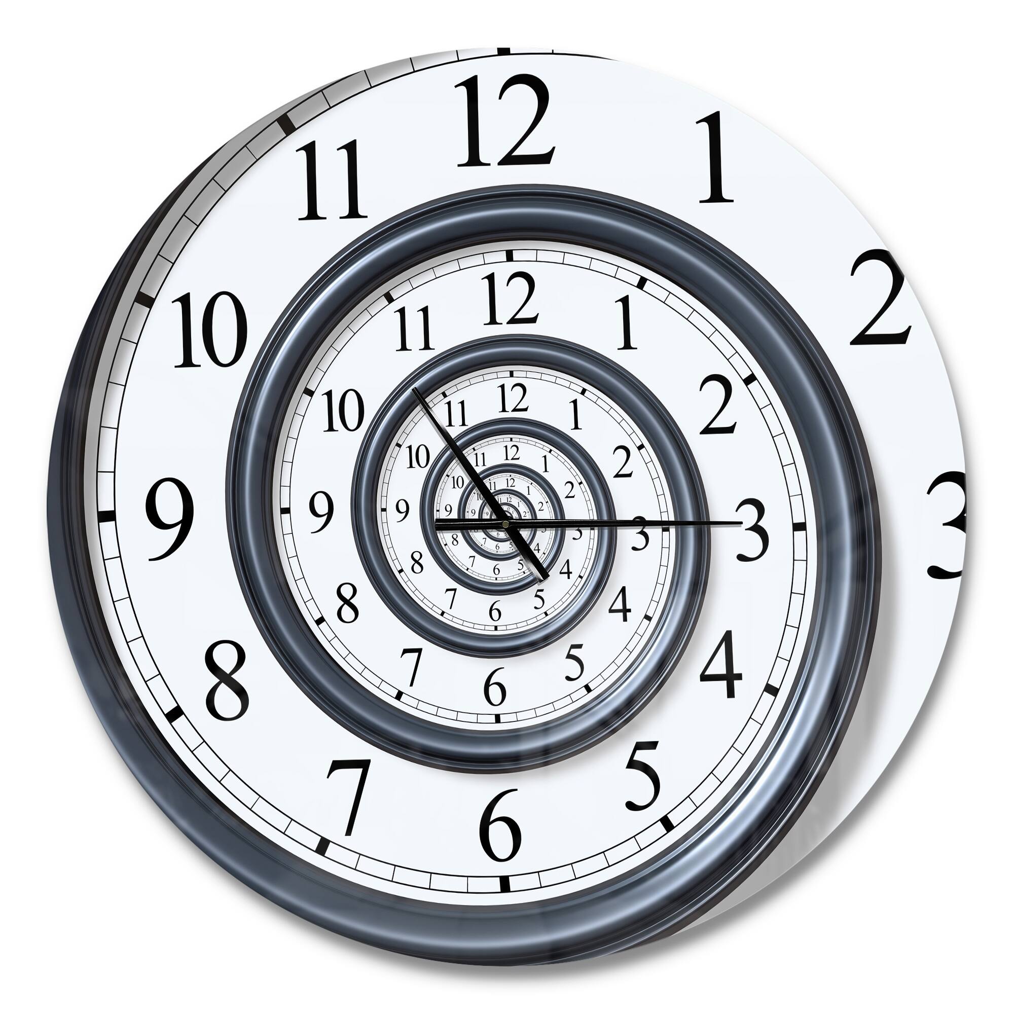 Designart Time Spiral Analog Wall Modern Wall Clock