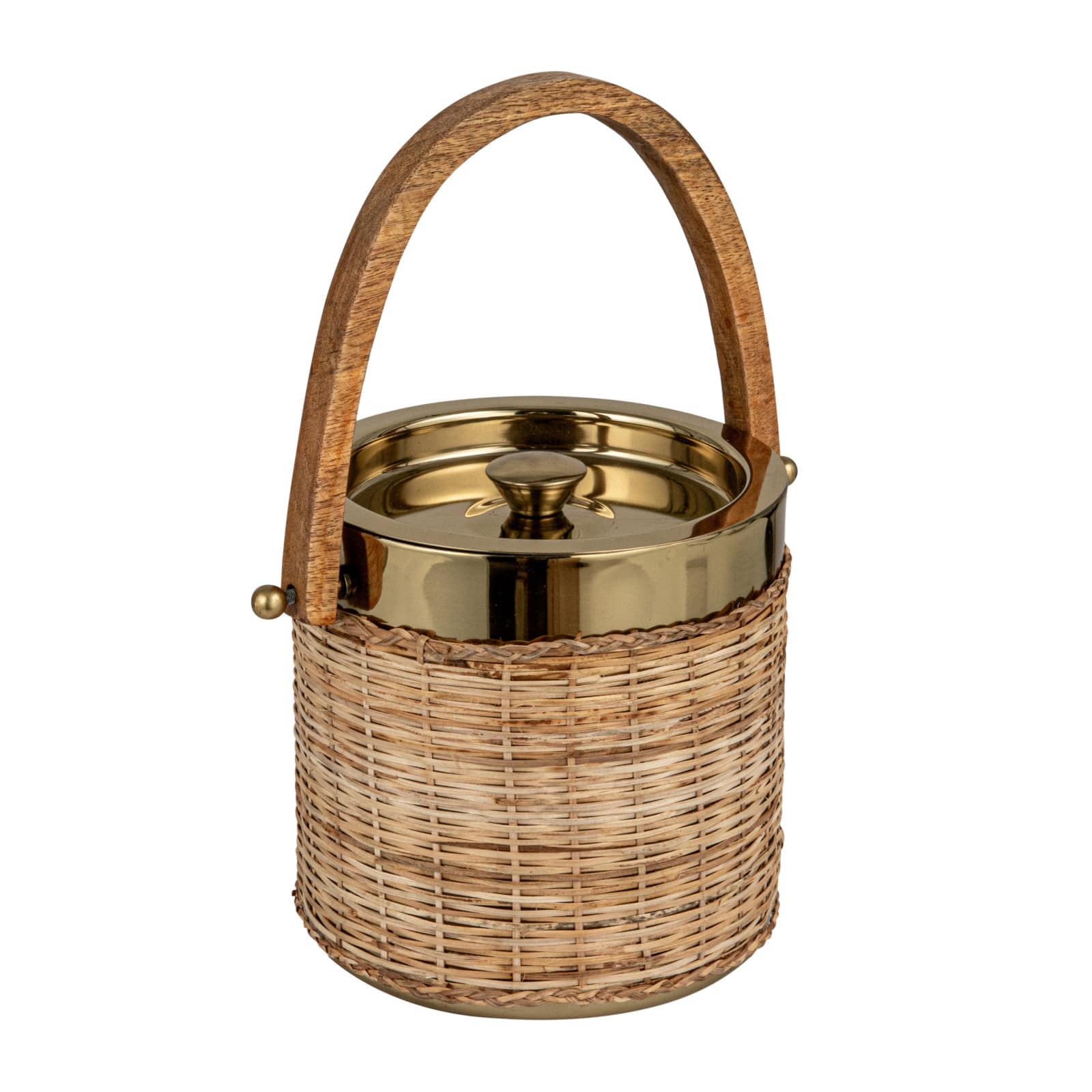 Hello Honey&#xAE; 3qt. Boho-Chic Rattan &#x26; Steel Ice Bucket