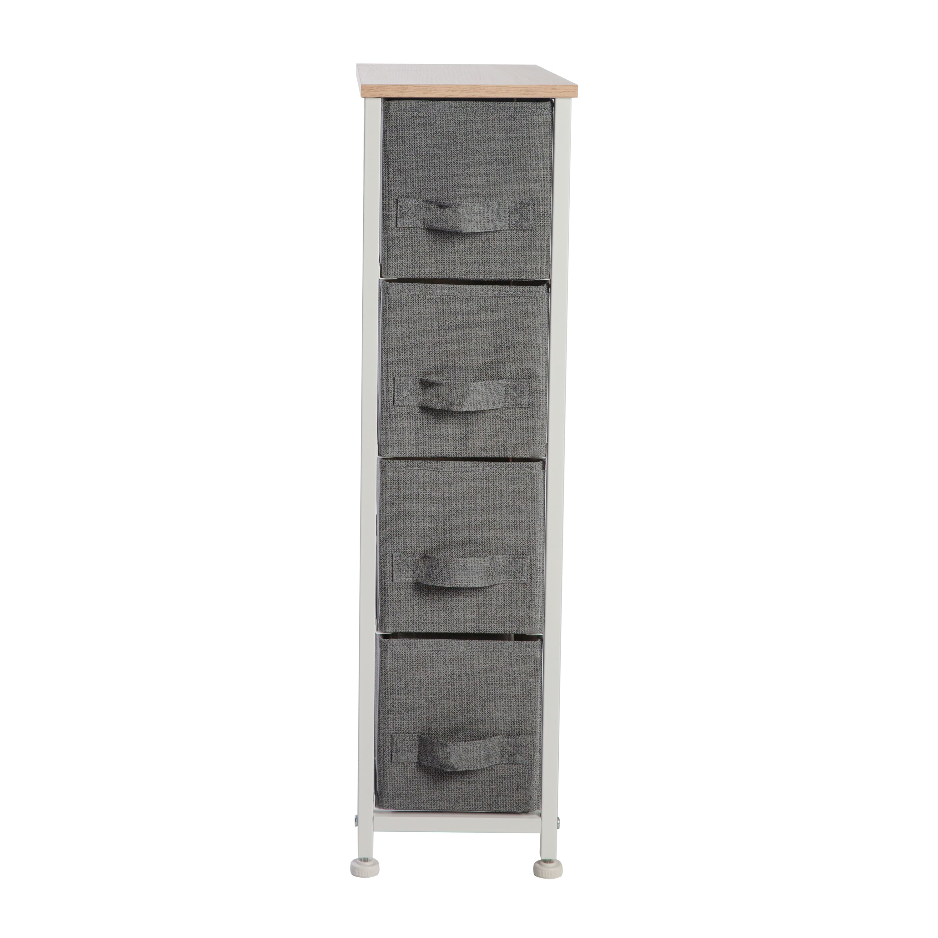 Simplify Gray 4 Drawer Narrow Storage Chest