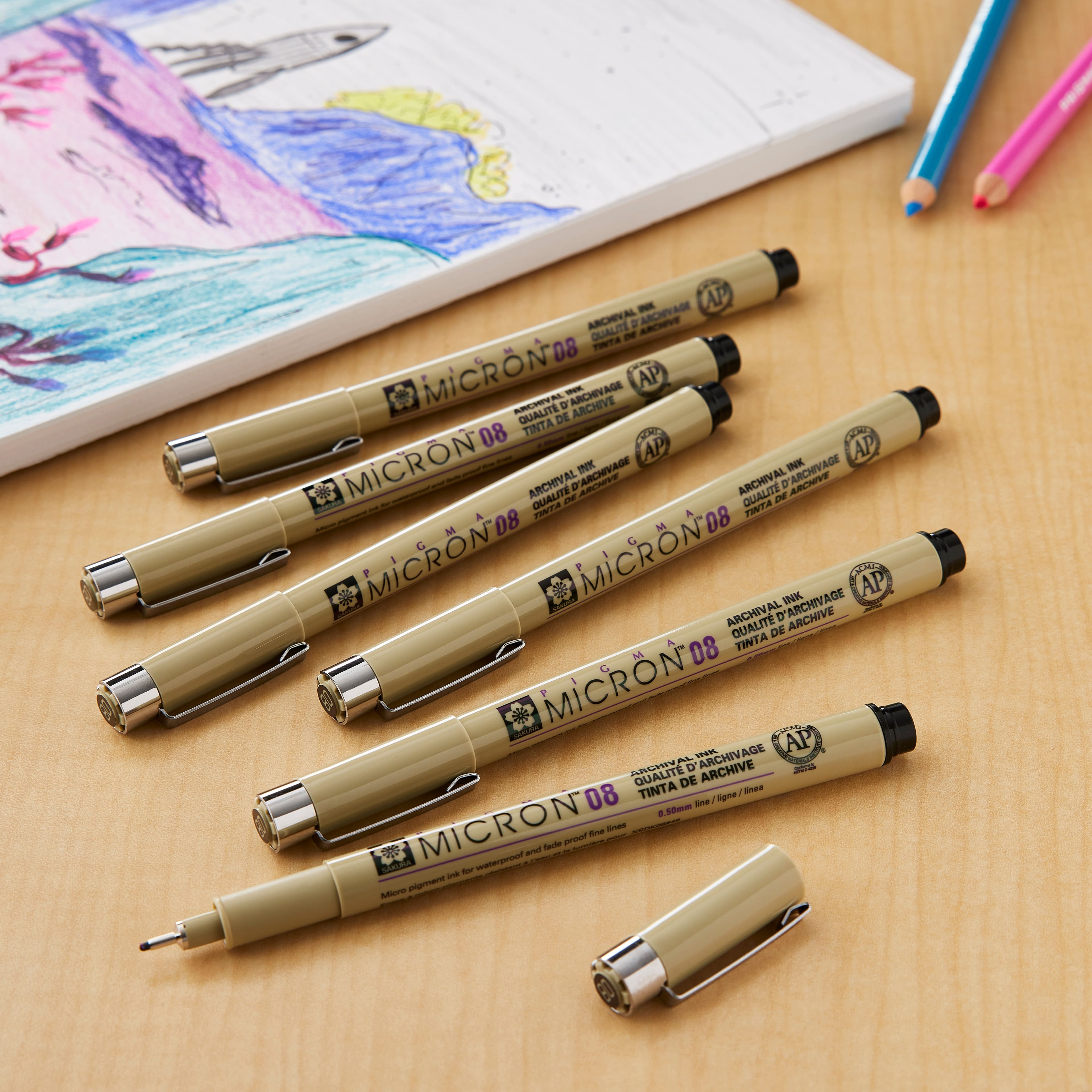 6 Packs: 6 ct. (36 total) Pigma® Micron™ 08 Fine Line Black Pens