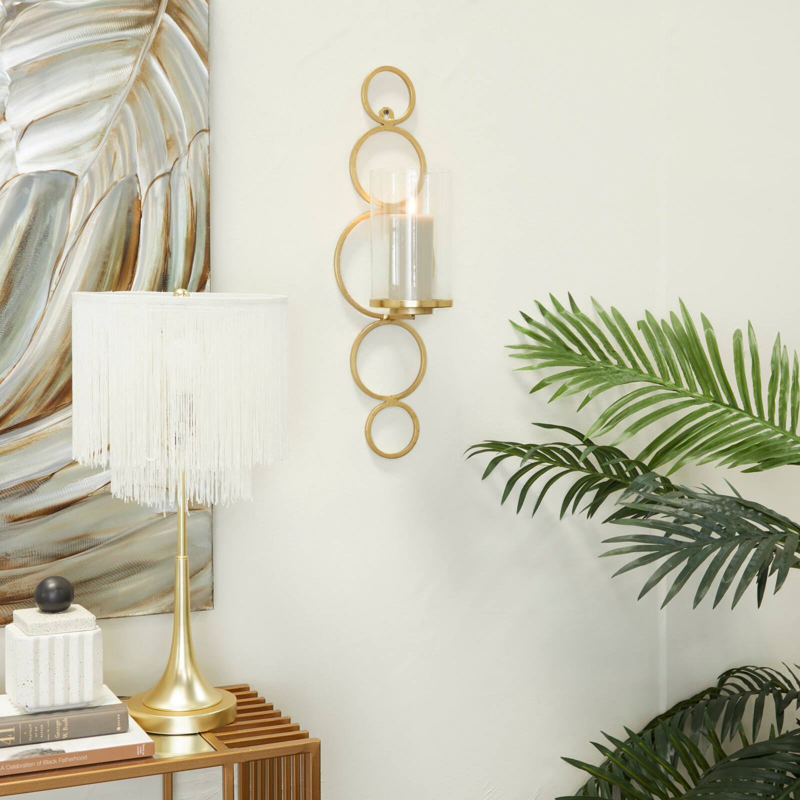 CosmoLiving by Cosmopolitan 25&#x22; Gold Glam Wall Sconce