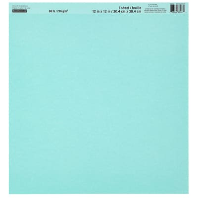 Light Teal Smooth Cardstock Paper by Recollections®, 12" x 12" image