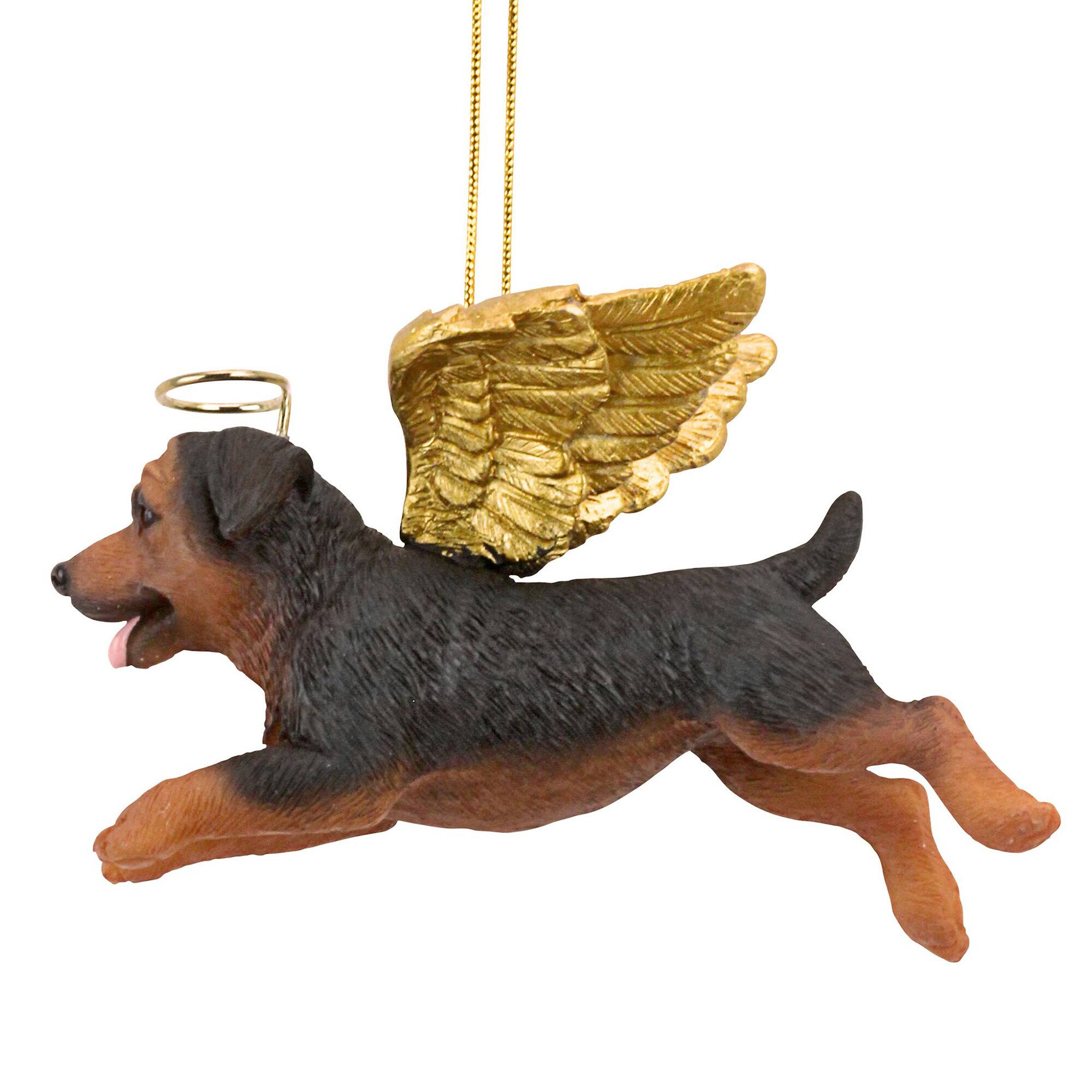 4&#x22; Honor the Pooch Rottweiler Holiday Dog Angel Ornament