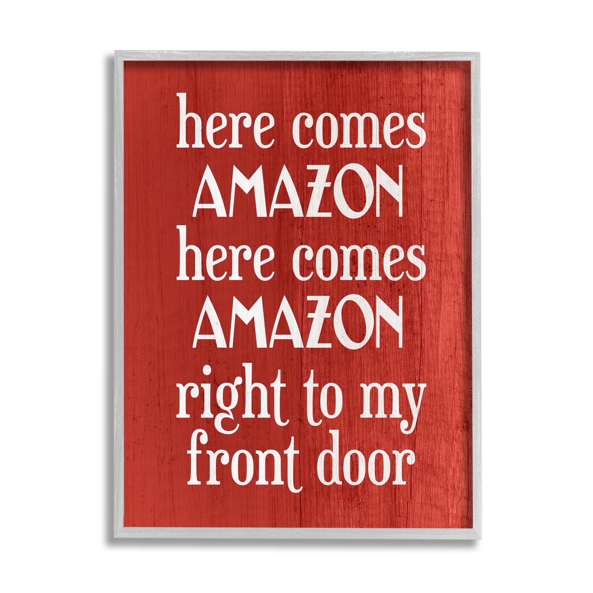 Stupell Industries Here Comes Amazon Funny Song Framed Giclee Art