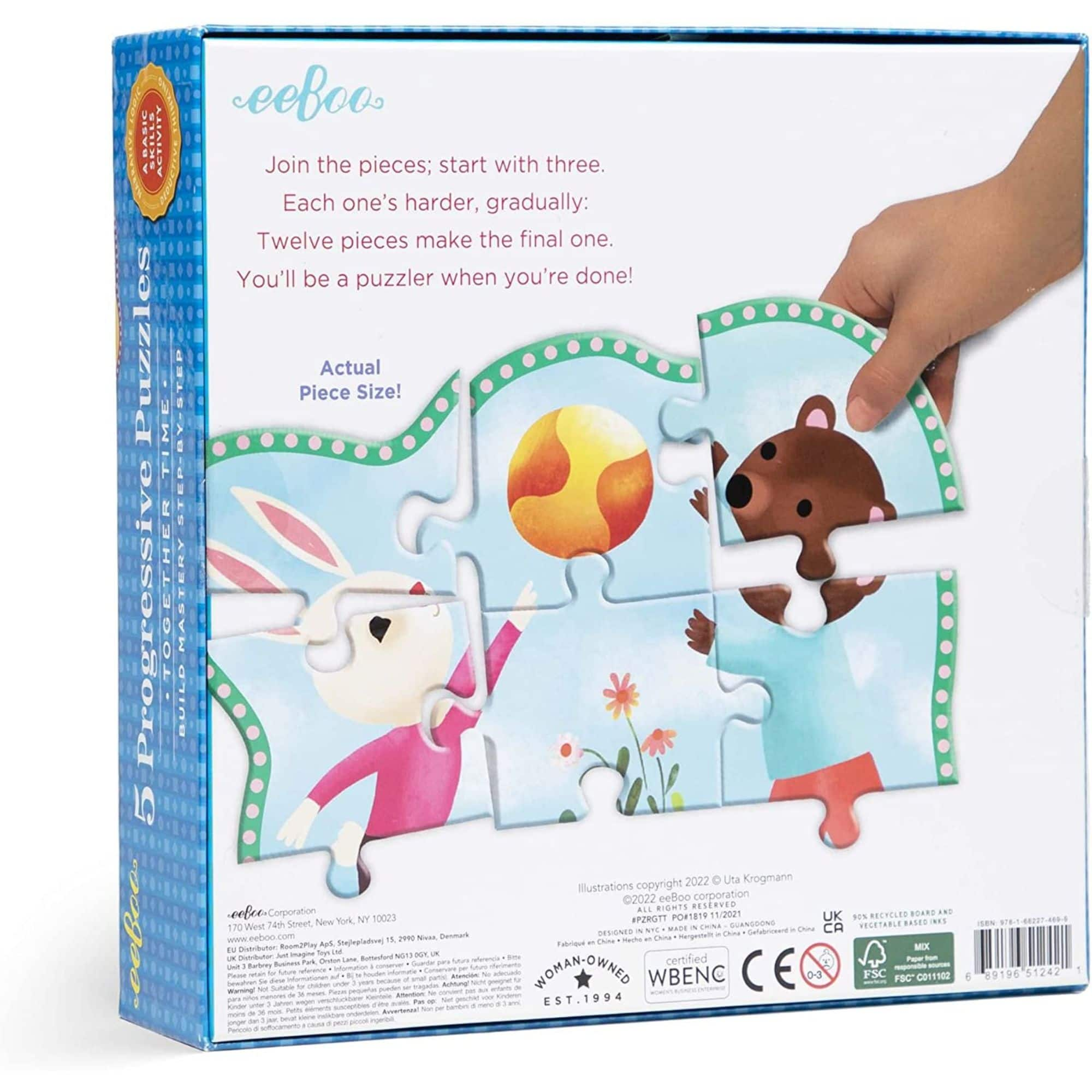 eeBoo Ready to Grow Together Time 5 Progressive Puzzles