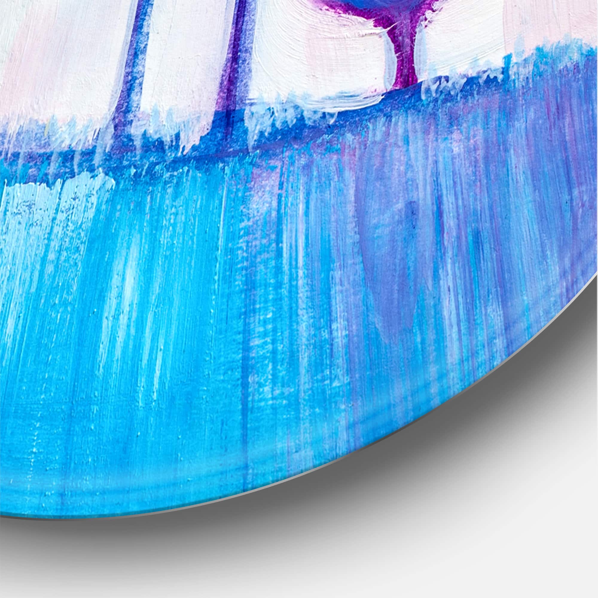 Designart - Colourful Ornamental Trees I - Modern Metal Circle Wall Art