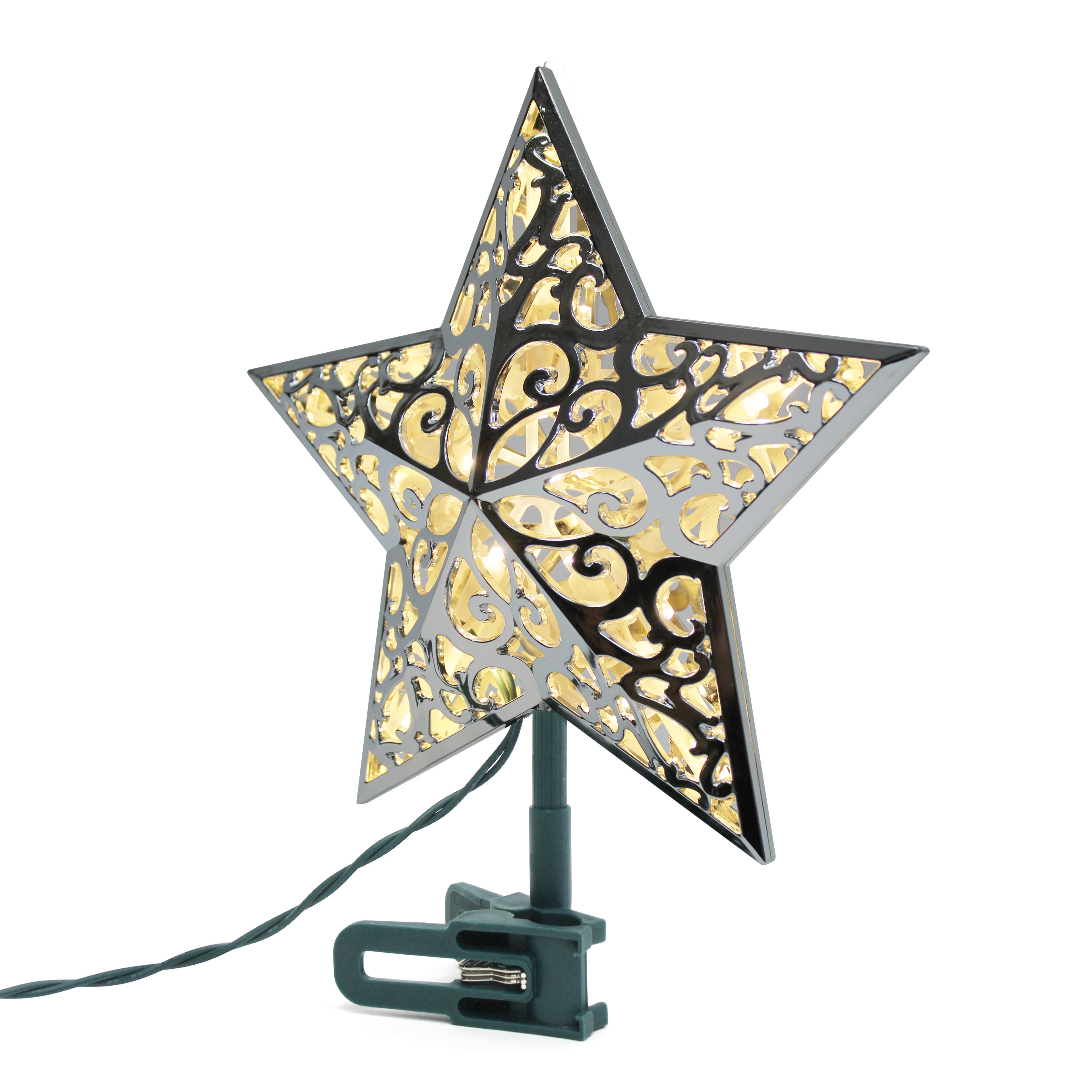 GE StayBright&#xAE; 20ct. Warm White LED Silver Star Tree Top