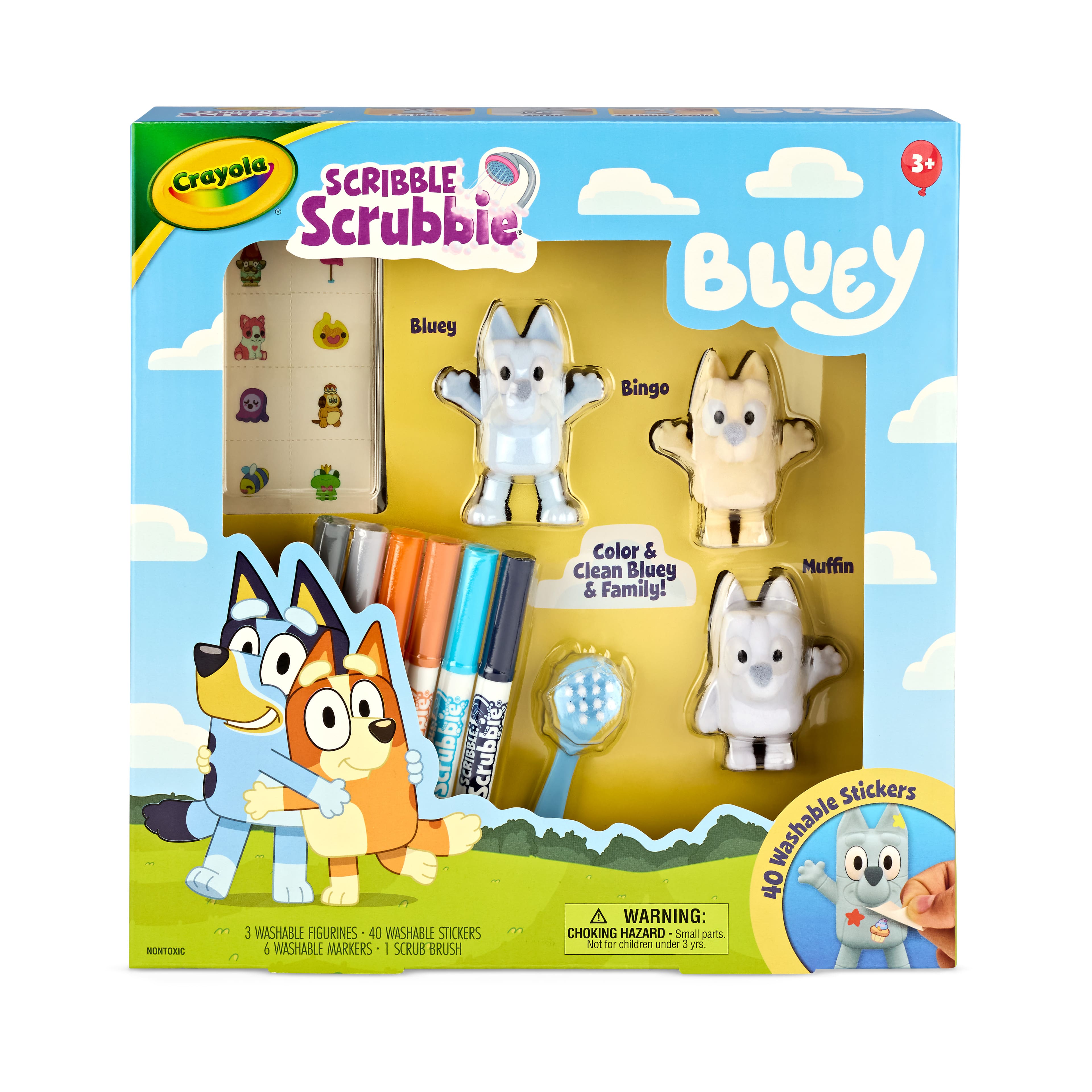 Crayola® Scribble Scrubbie® Deluxe Bluey Playset with Washable Stickers, 3ct.