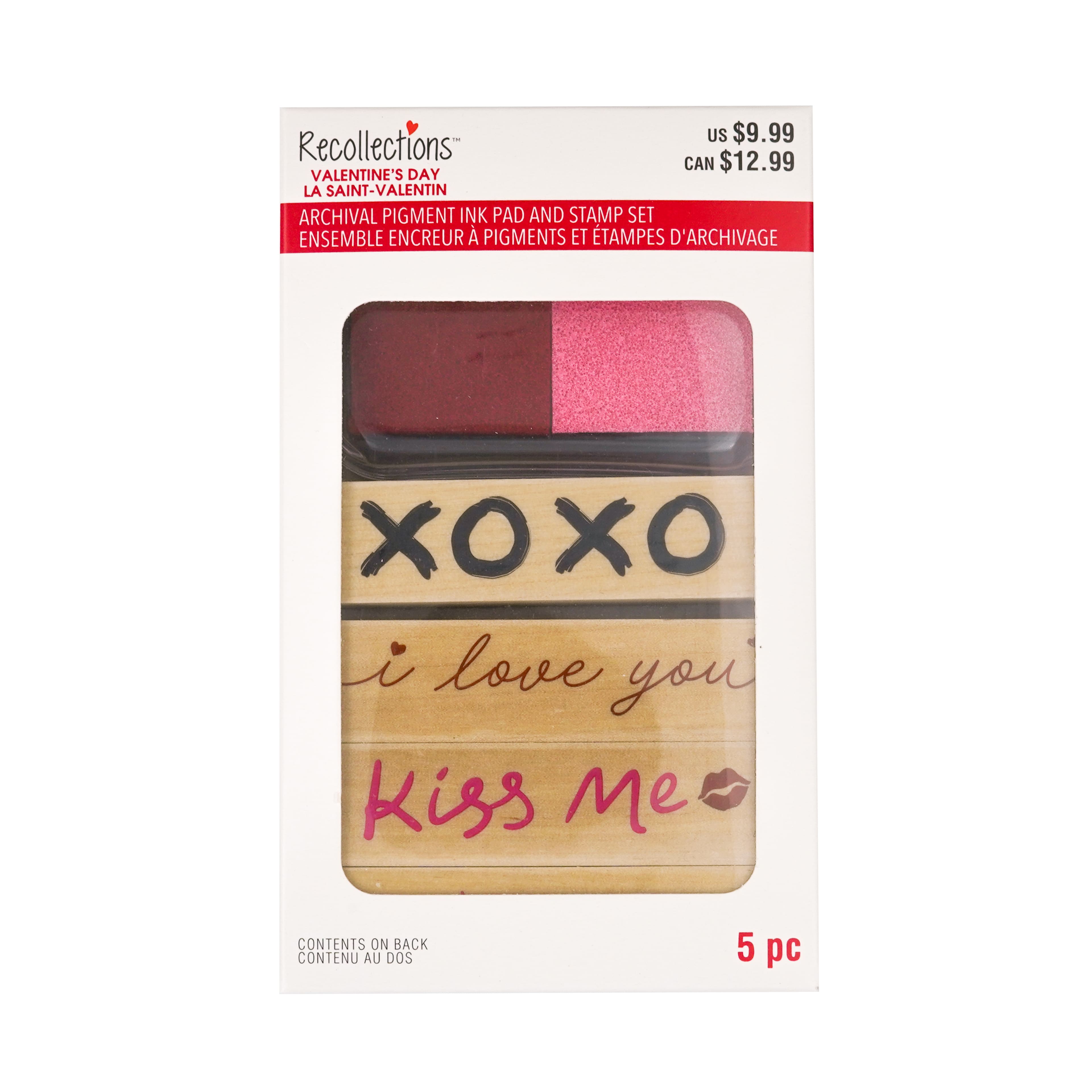 Valentine&#x27;s Day XOXO Archival Pigment Ink Pad &#x26; Stamp Set by Recollections&#x2122;