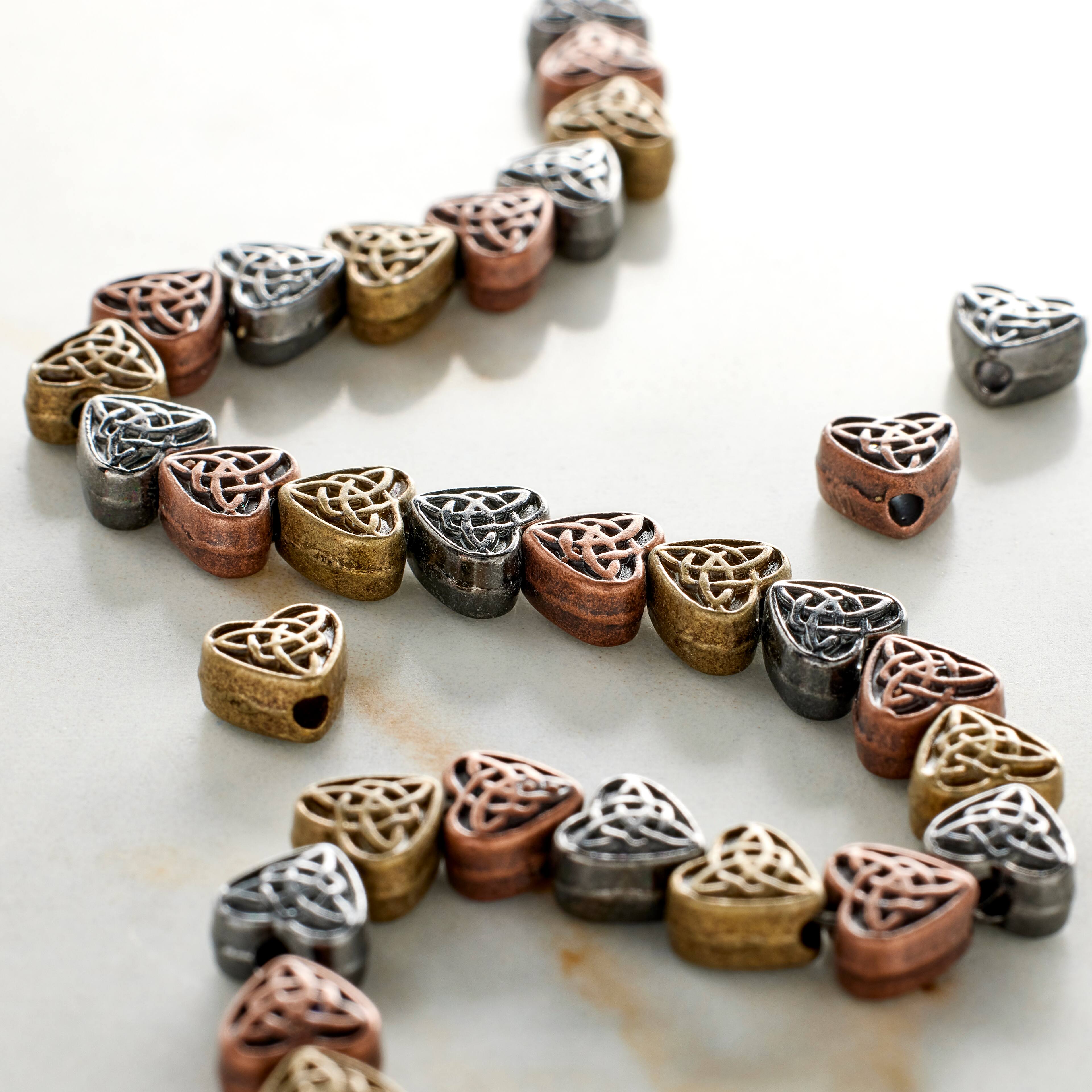 12 Pack: Multicolor Plated Metal Heart Beads, 7mm by Bead Landing™
