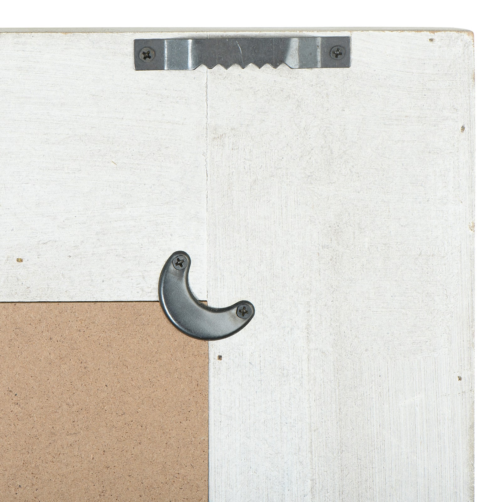 Hello Honey® 31" White Wash Rectangle Wall Mirror with Rattan Detail