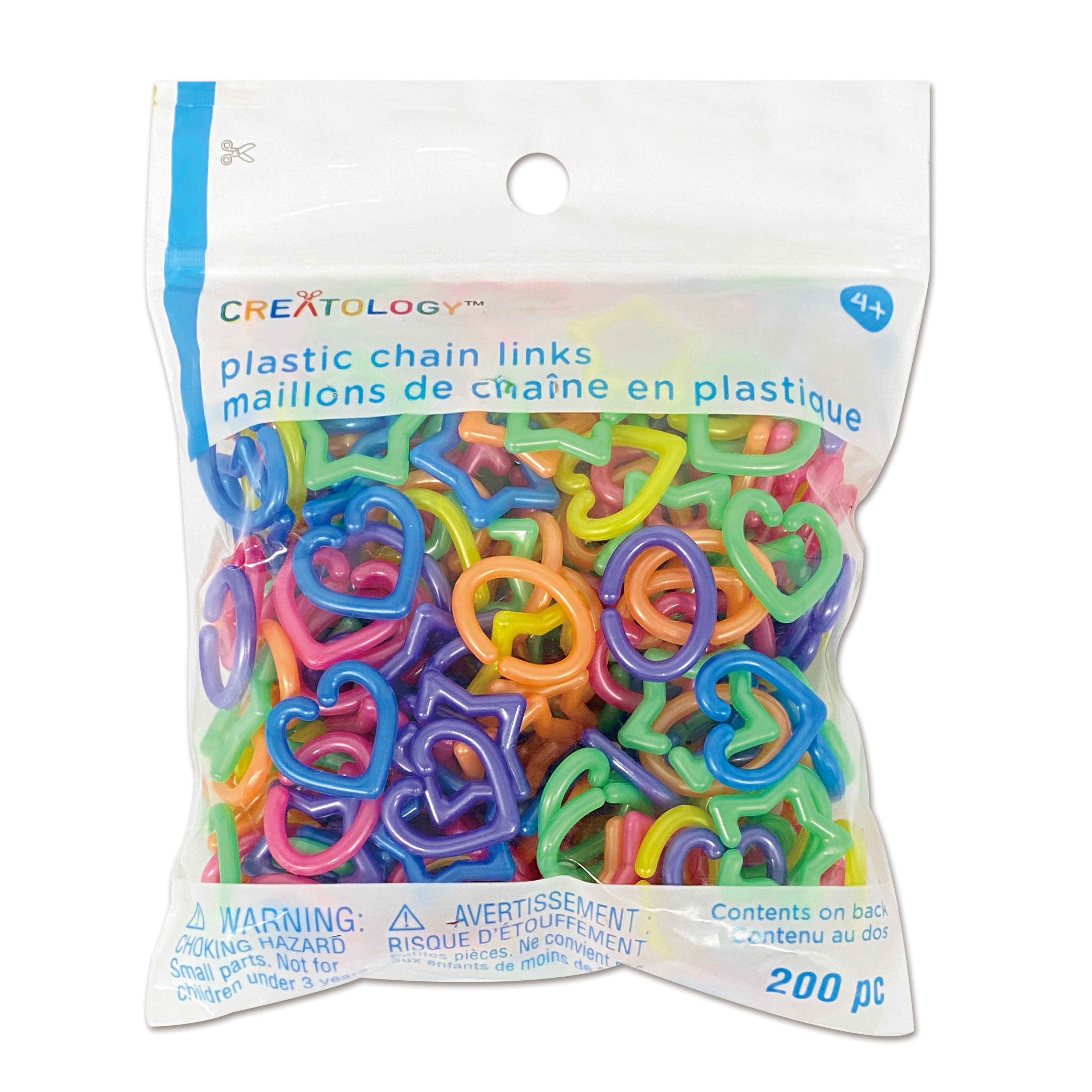 12 Packs: 200 ct. (2,400 total) Bright Pearl Mixed Shape Chain Links by Creatology&#x2122;