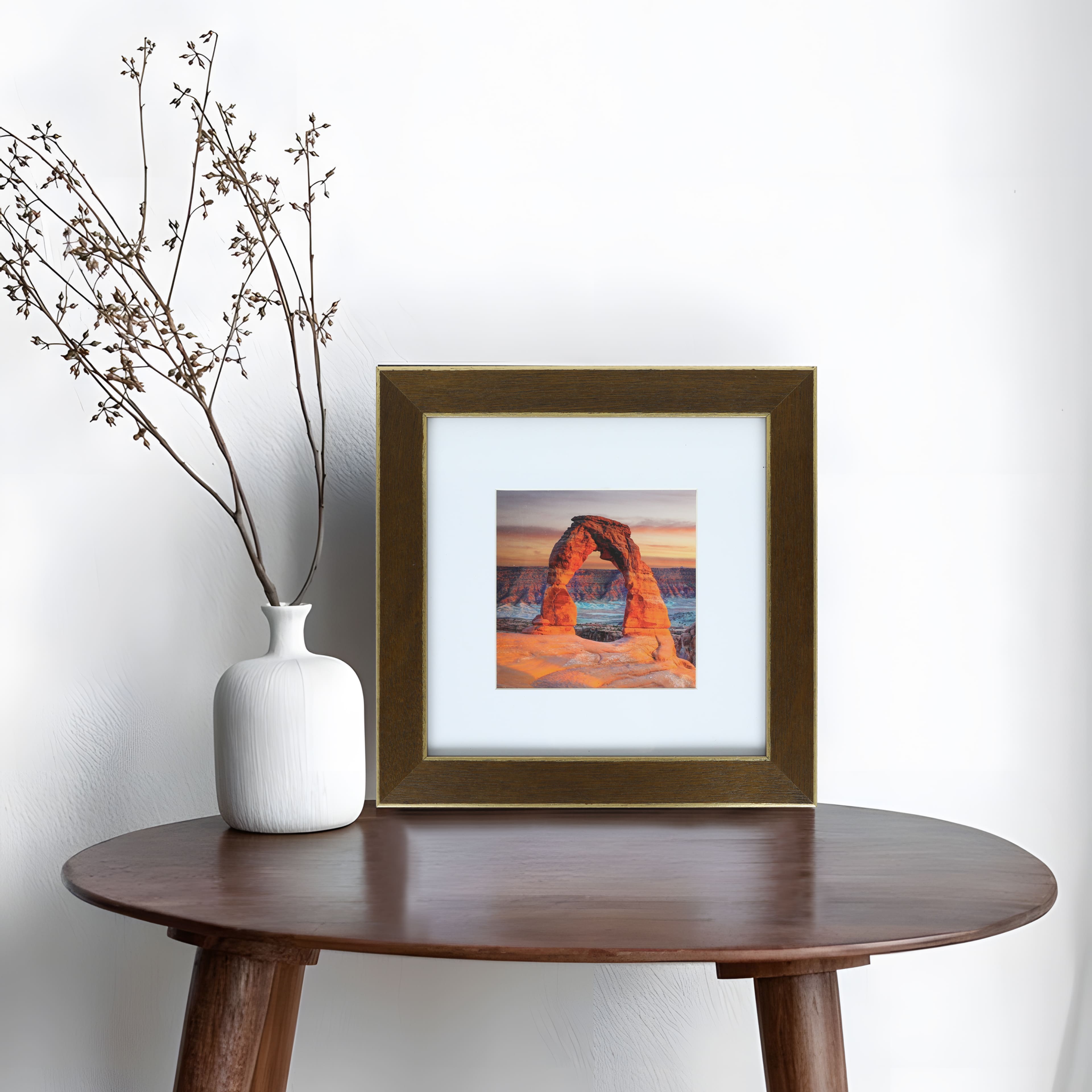 Gallery Walnut &#x26; Gold Trim Frame with Mat by Studio D&#xE9;cor&#xAE;