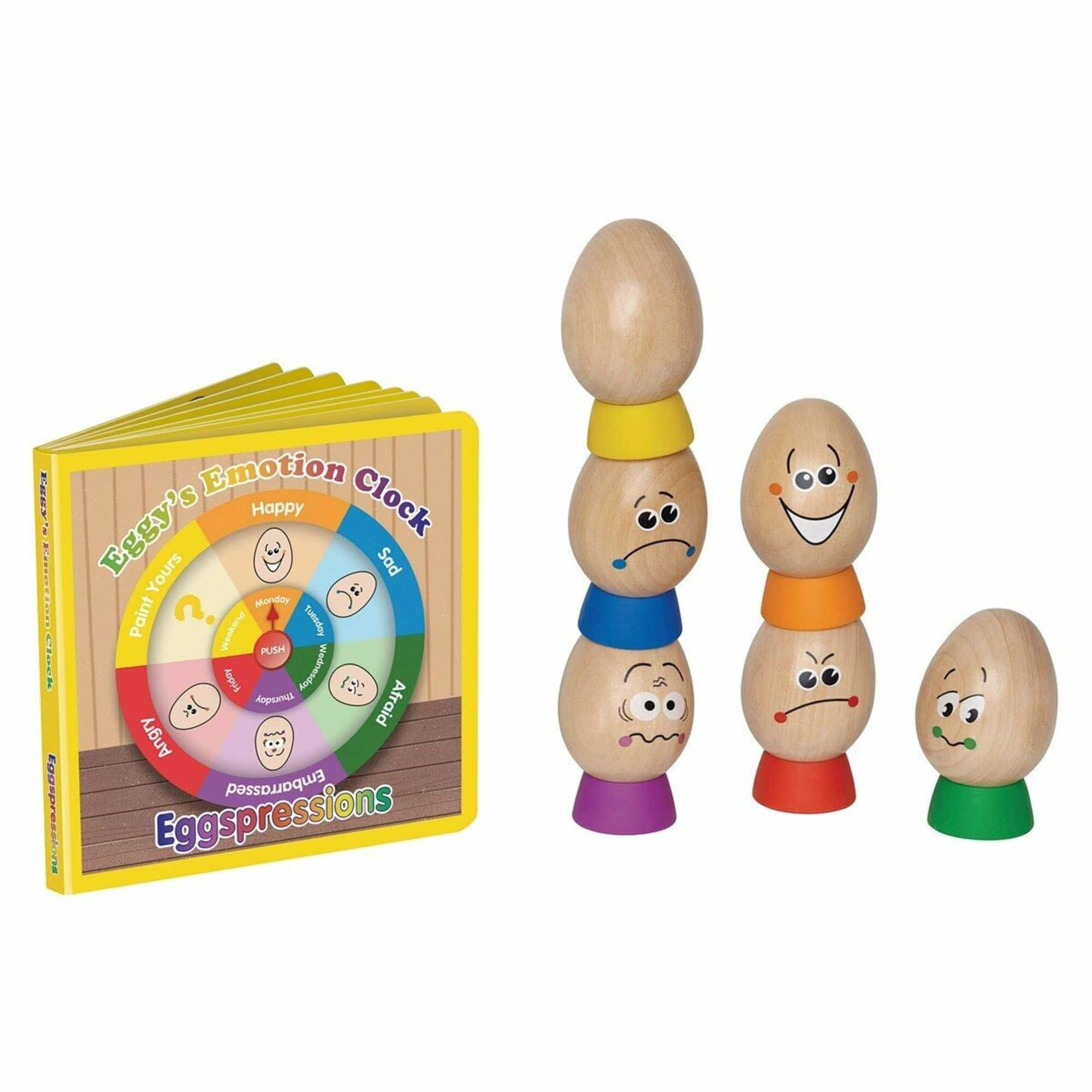 Hape Eggspressions Wooden Learning Toy &#x26; Illustrative Book Set