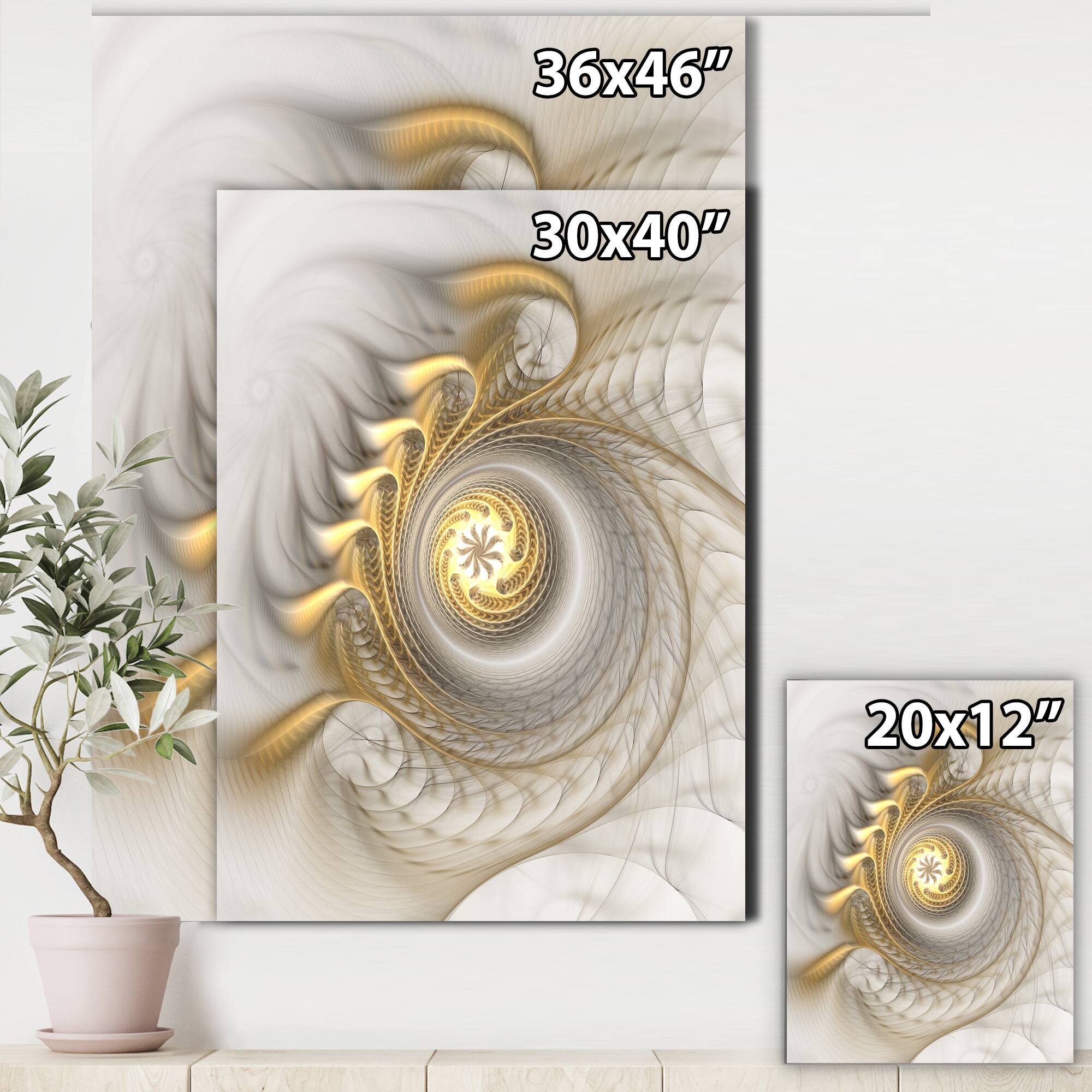 Designart - Glowing Fractal With Recursive Curves