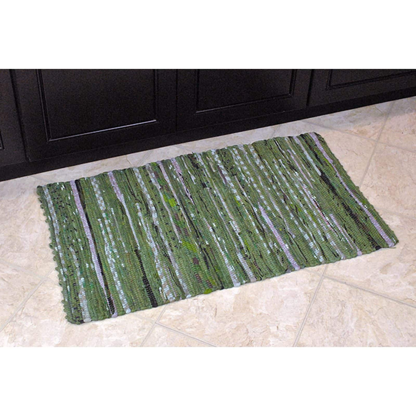 DII&#xAE; Multi Olive Green Rag Rug, 20&#x22; x 31.5&#x22;