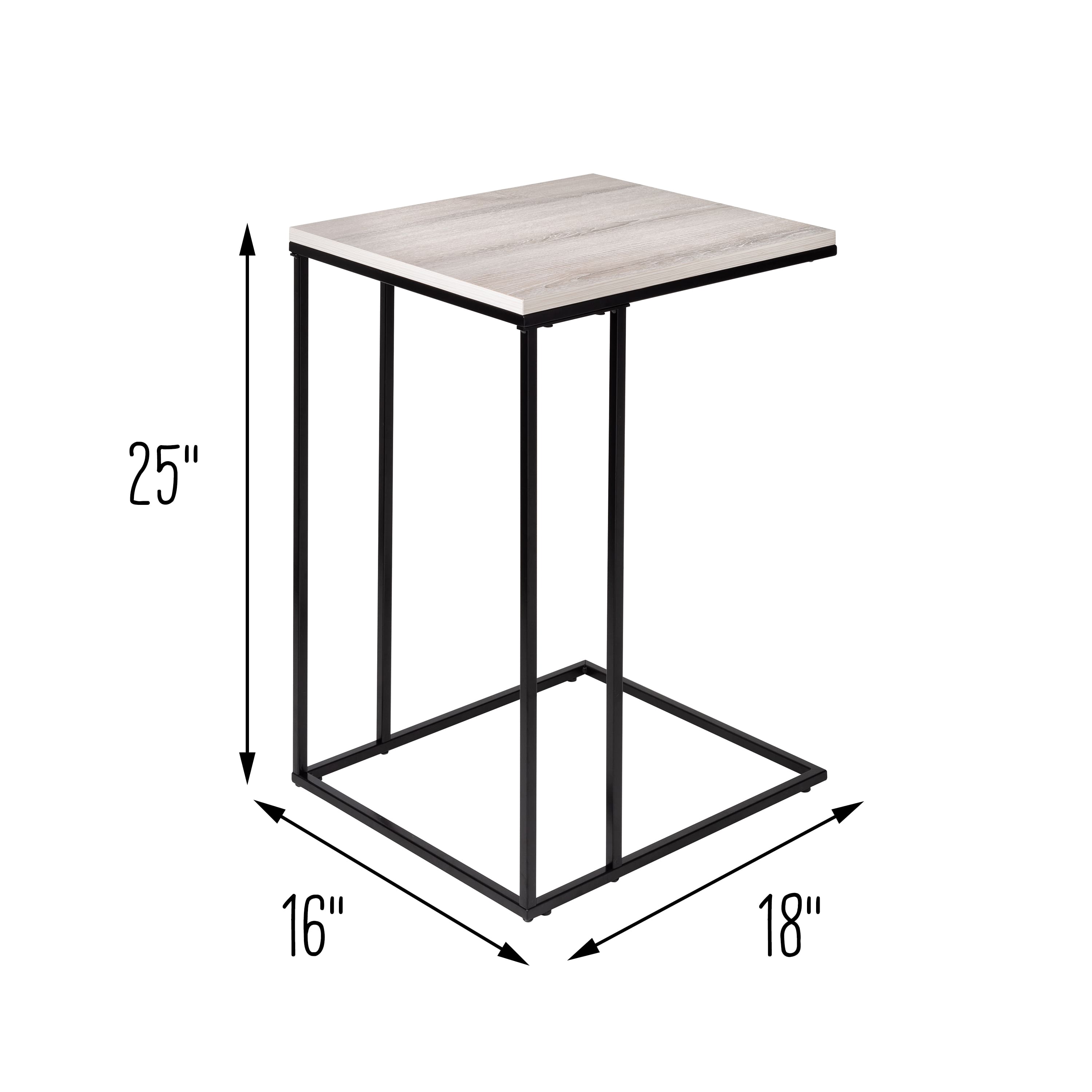 Honey Can Do 25" Natural Square C End Table