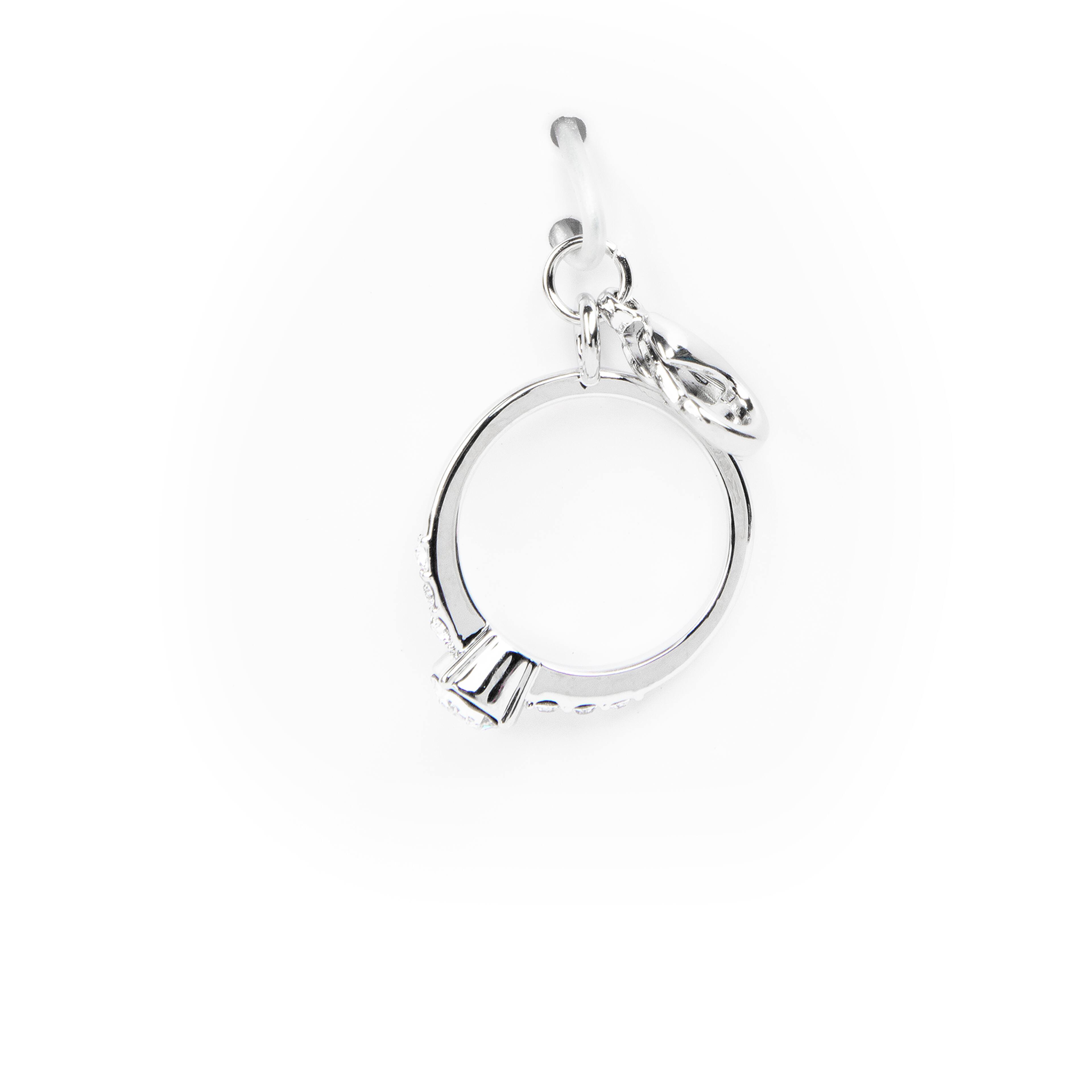 12 Pack: Austrian Crystal Rhodium Ring Charm by Bead Landing™