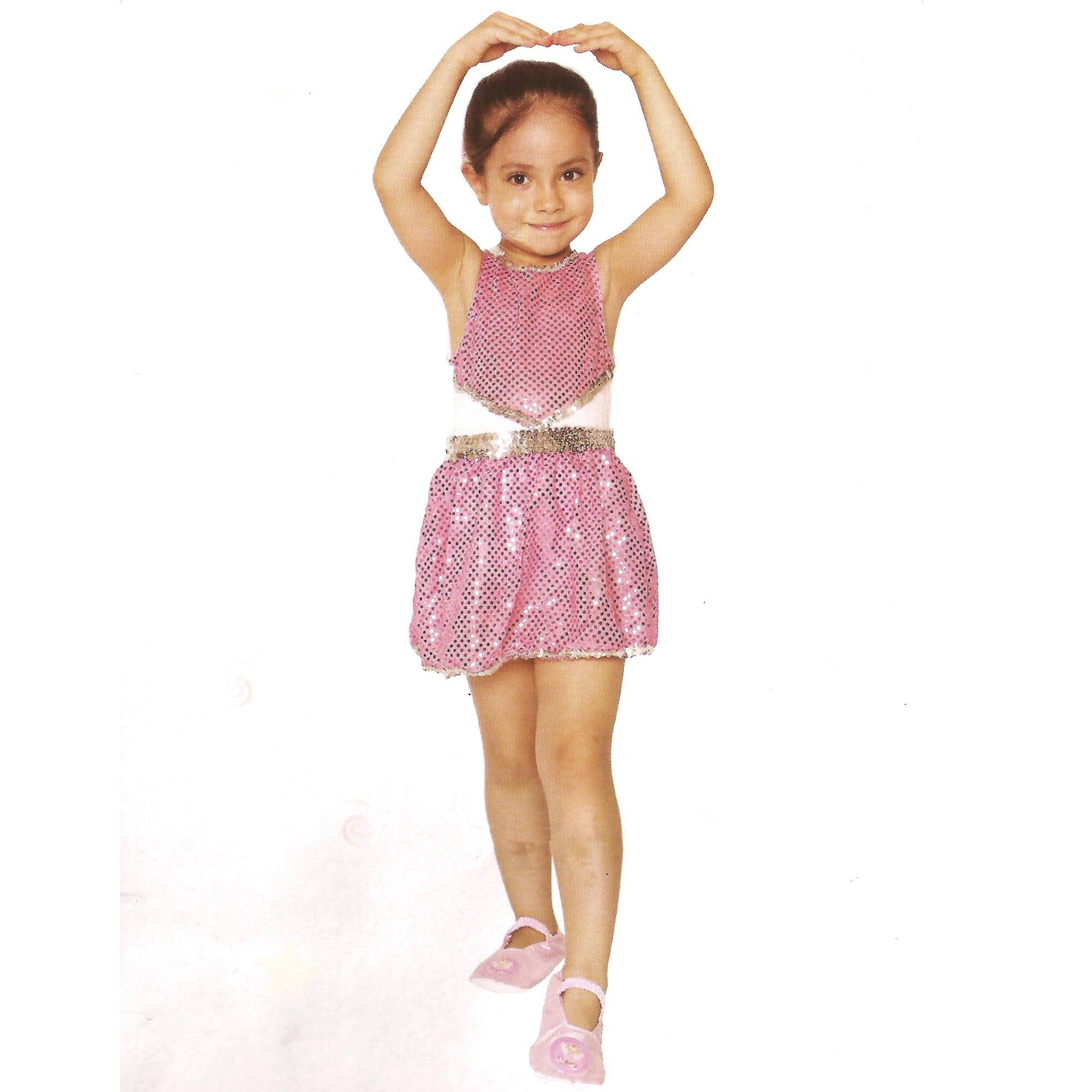 Large Pink &#x26; Silver Ballerina Girl&#x27;s Costume