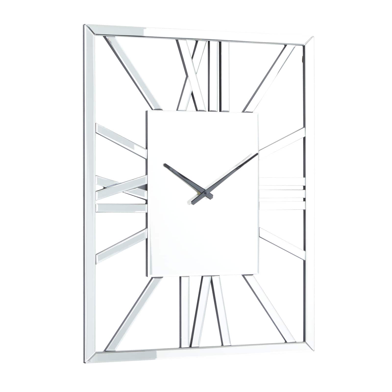 Silver MDF Glam Wall Clock, 32&#x22; x 2&#x22; x 24&#x22;