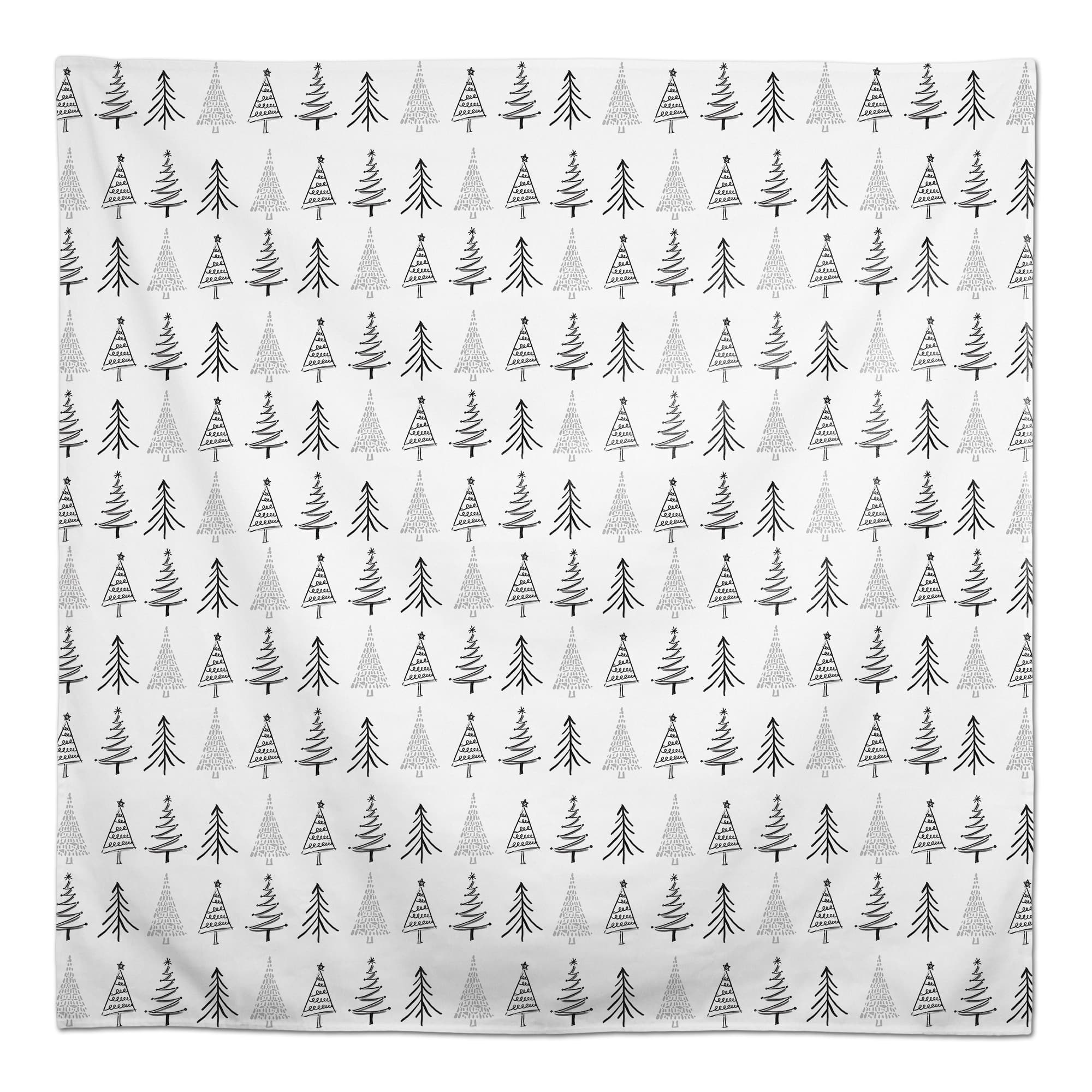 58" Christmas Tree Sketches Tablecloth