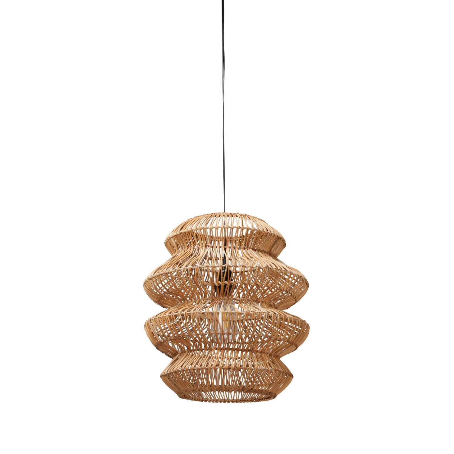 Hello Honey® 16" Boho Natural Woven Rattan Sculptural Pendant Light