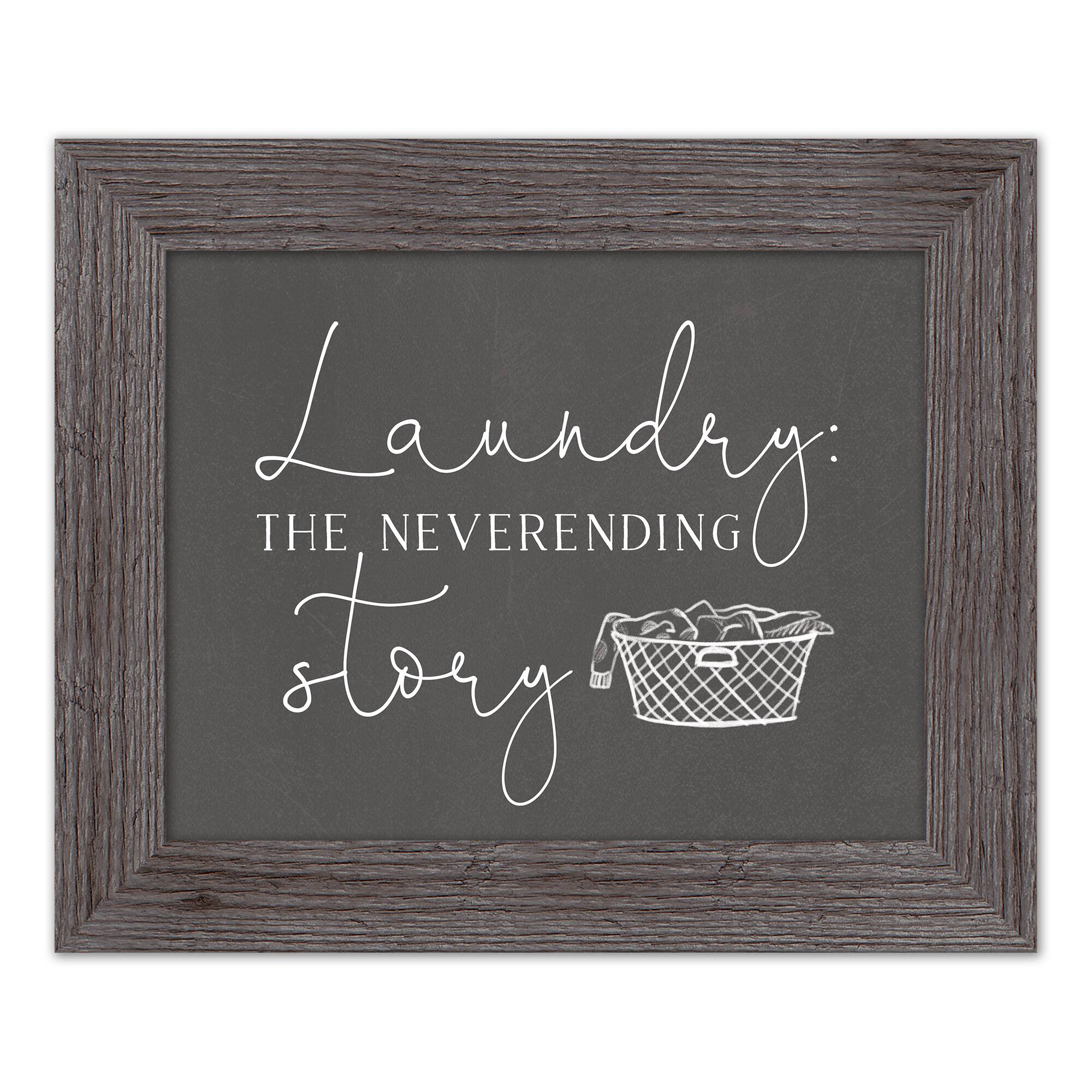 Laundry Story 14" x 11" Western Gray Framed Print