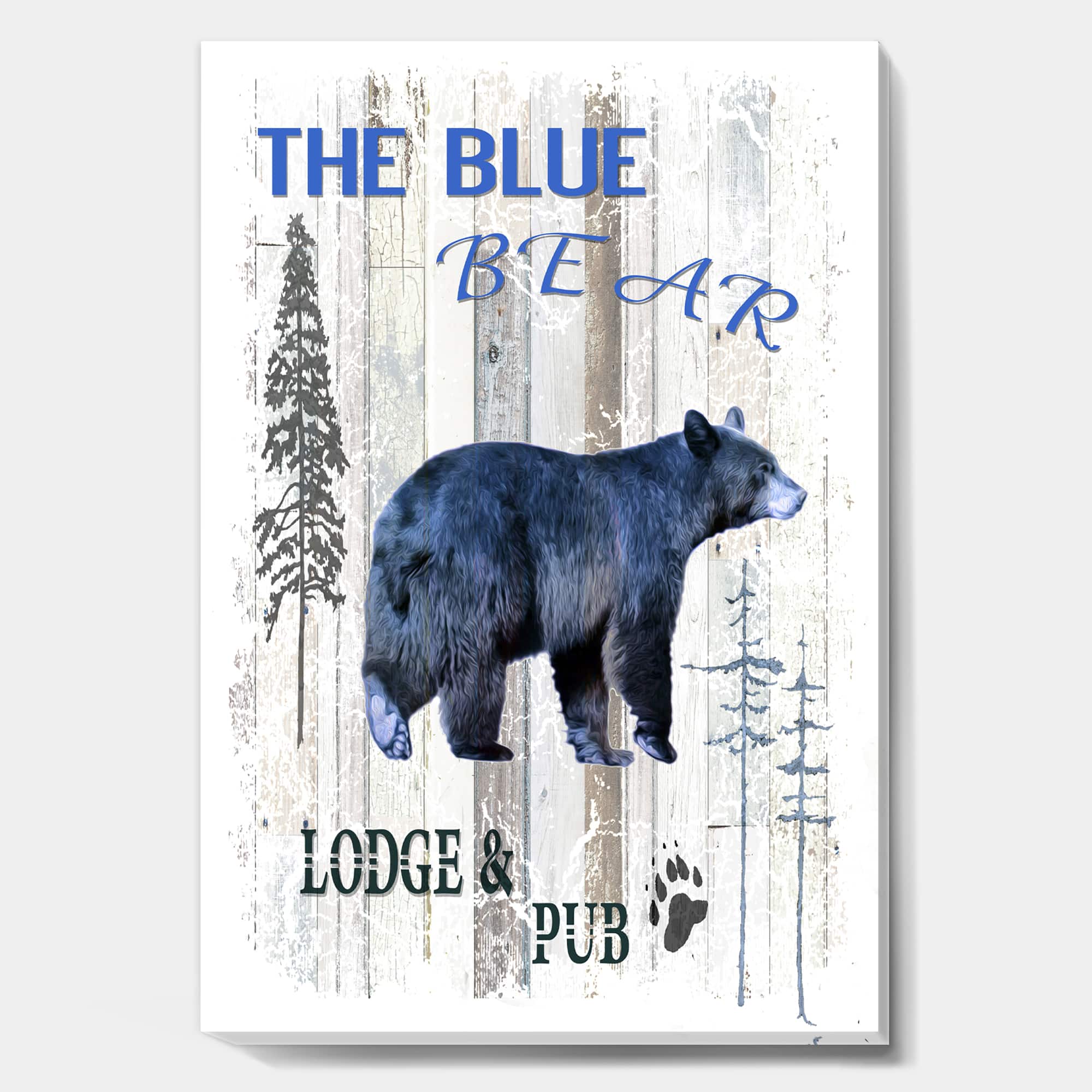 Designart - The Blue Bear - Cottage Premium Canvas Wall Art